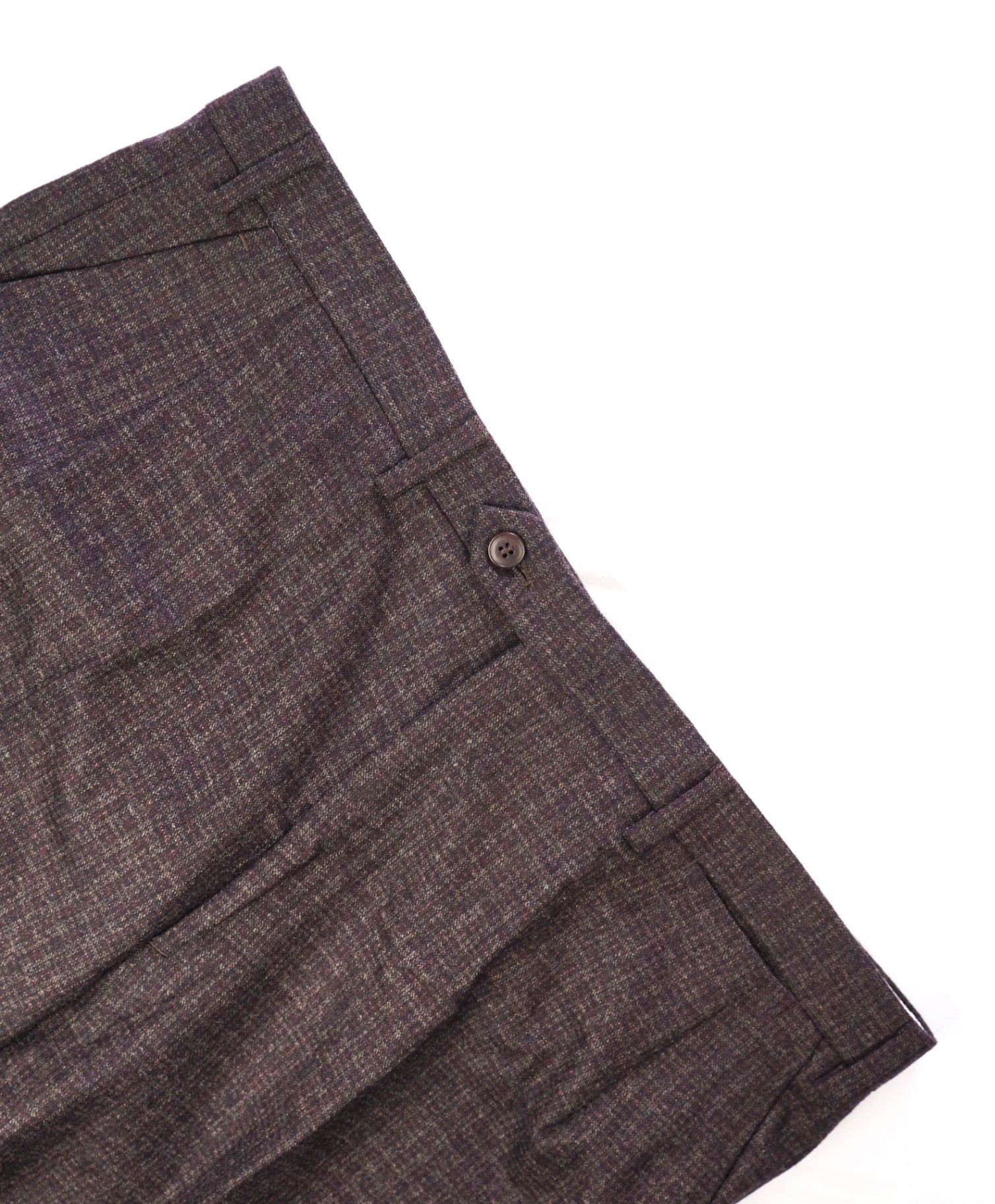 $1,050 BRIONI - Brown Gingham Flannel Wool Pants - 38W