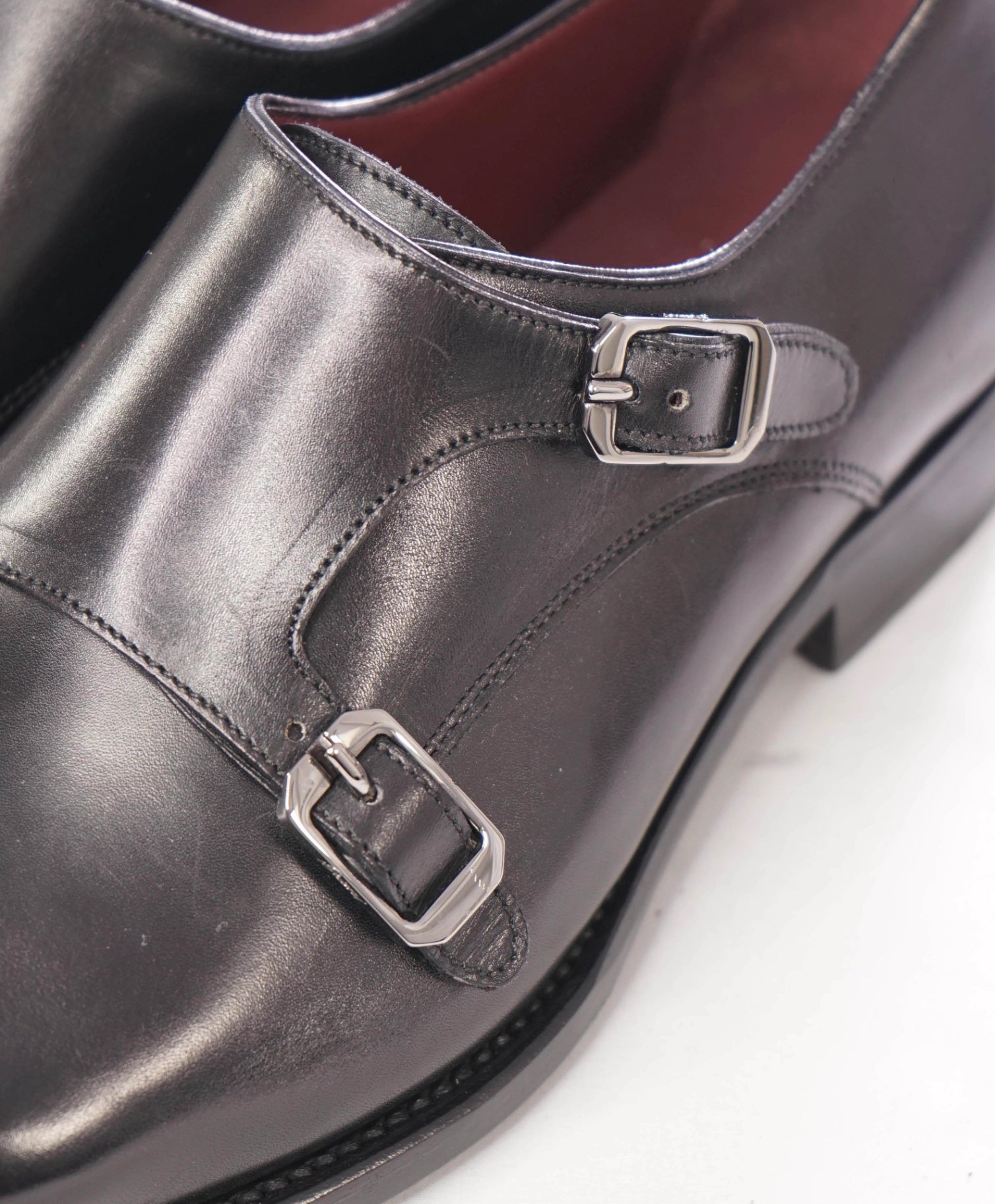 $ 1,500 BRIONI - Black GOODYEAR Leather Monk Strap - US 8 (7UK)