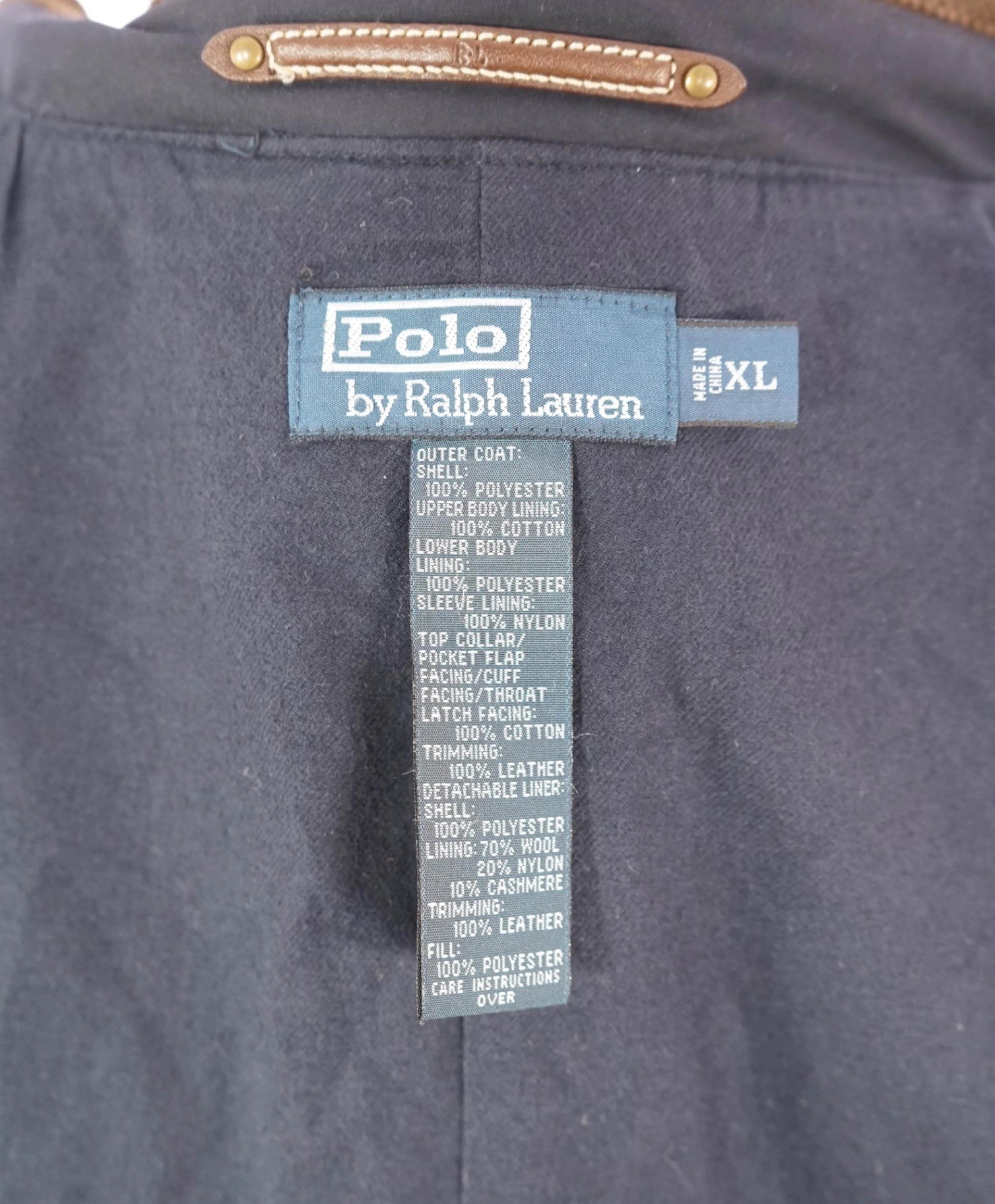 $698 POLO RALPH LAUREN - Navy Wool/Cashmere Barn Jacket - XL