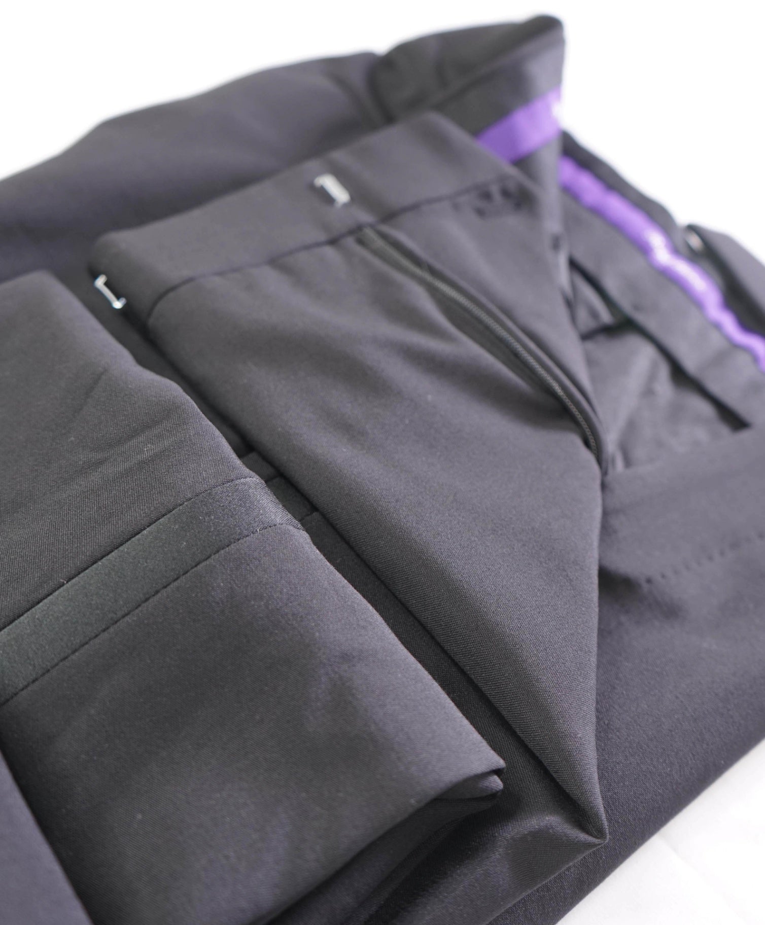 $995 RALPH LAUREN PURPLE LABEL - Black Tuxedo Pants - 34W
