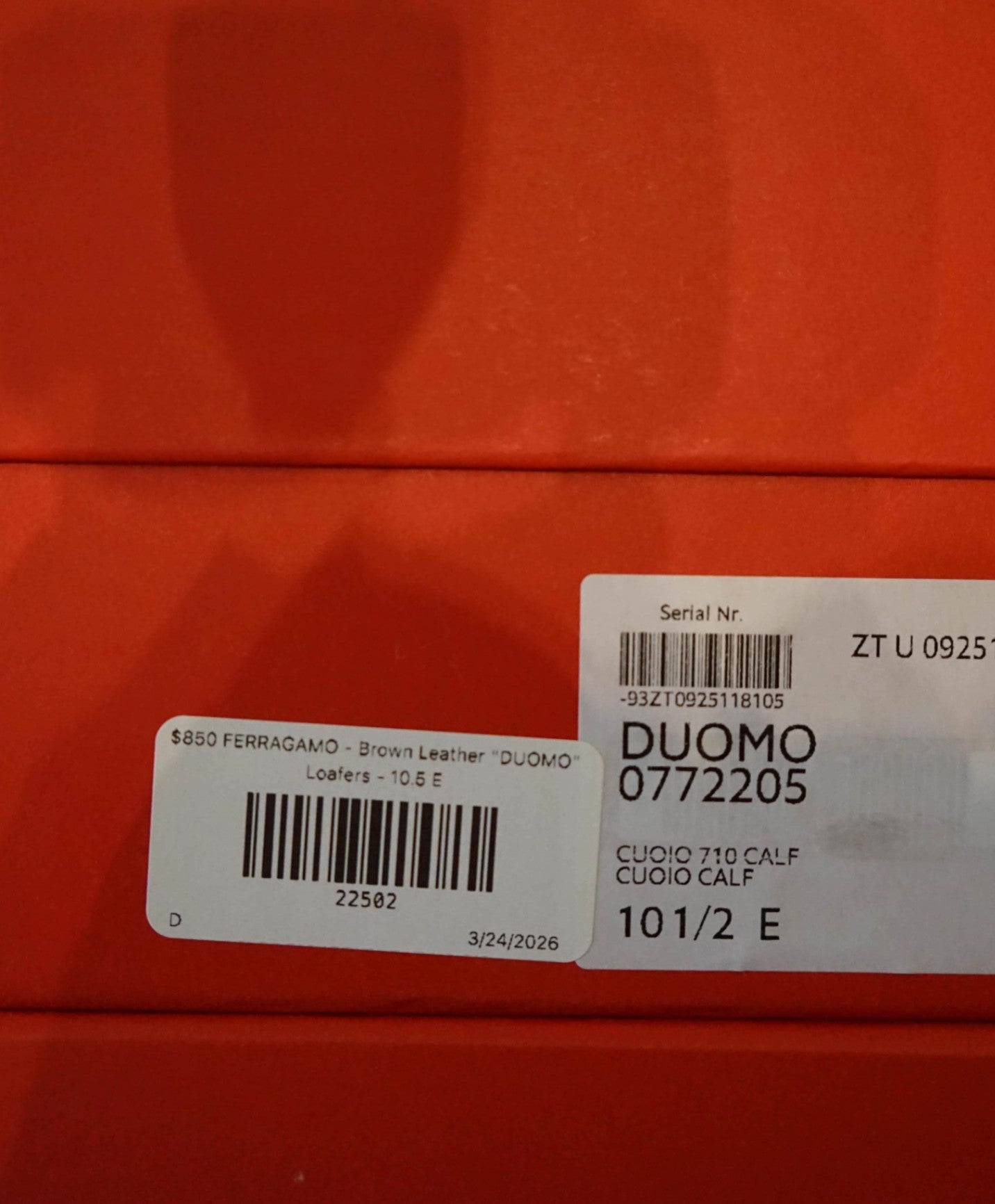 $850 FERRAGAMO - Navy Leather "DUOMO" Loafers - 10.5 E
