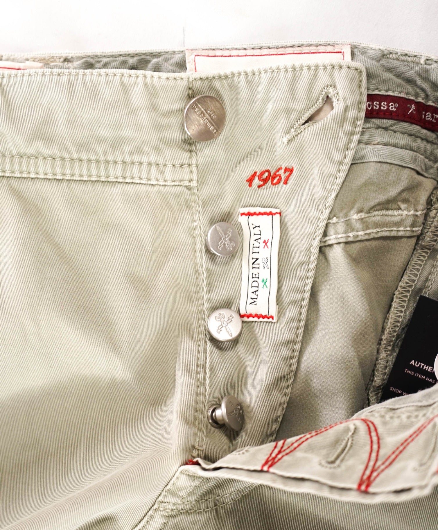 $675 TRAMAROSSA - Gray "LEONARDO" Cotton Trousers - 33W