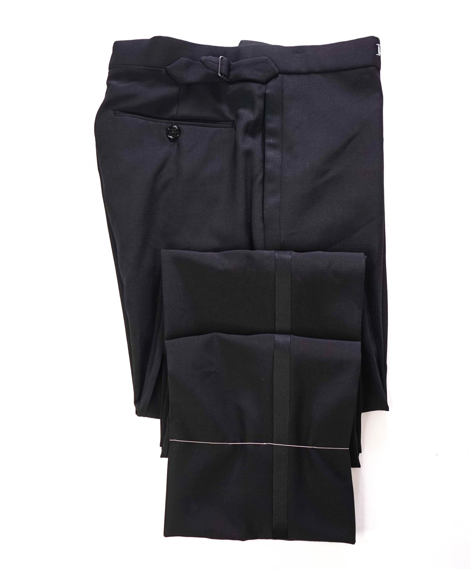 $995 RALPH LAUREN PURPLE LABEL - Black Tuxedo Pants - 34W