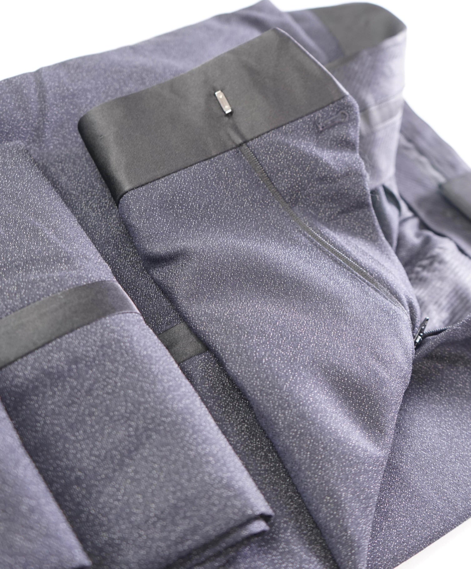 $1,275 GIORGIO ARMANI - Navy Wool/Silk Tuxedo Pants - 35W
