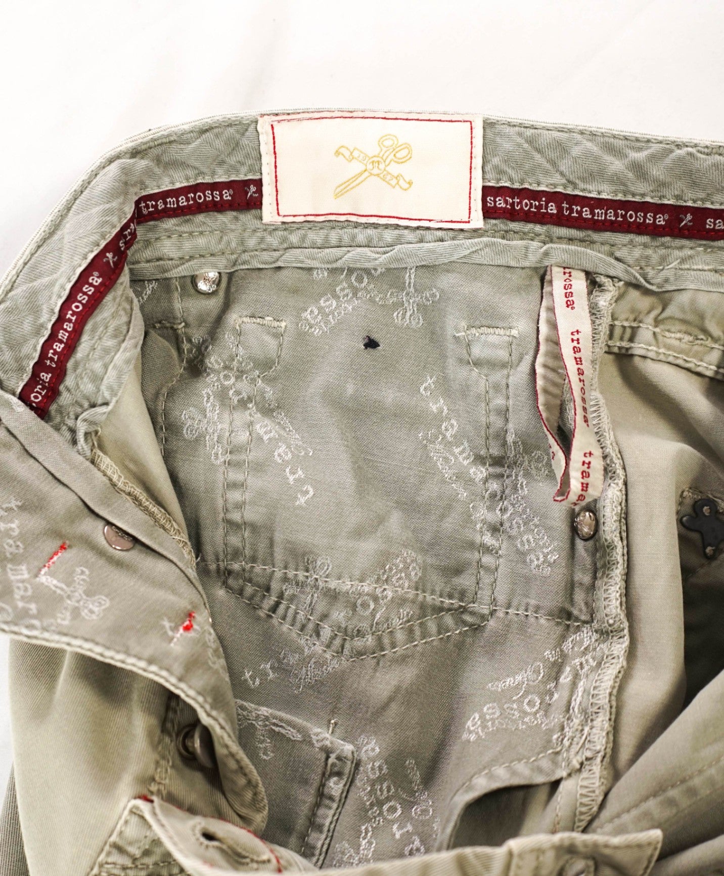 $675 TRAMAROSSA - Gray "LEONARDO" Cotton Trousers - 33W