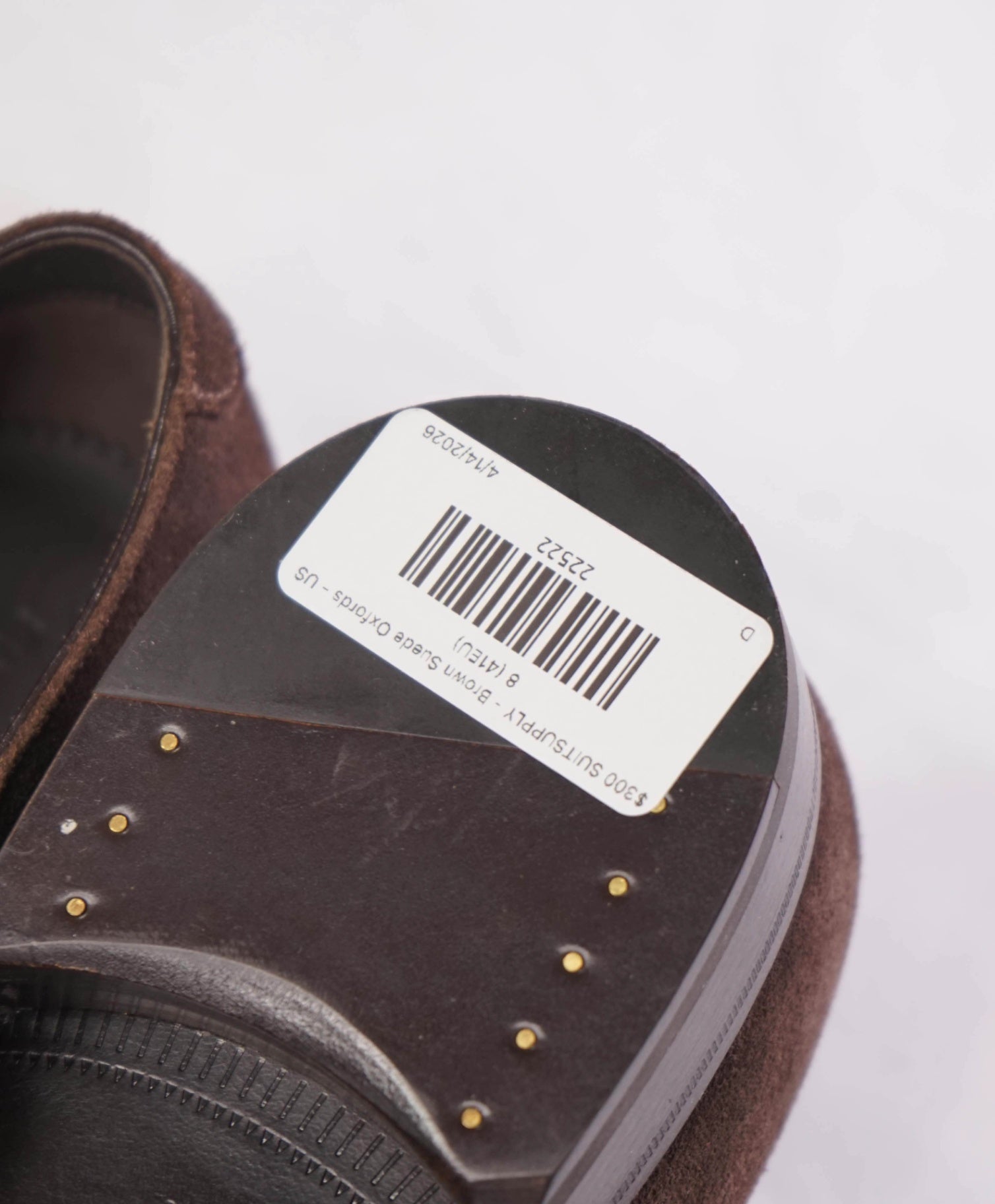 $300 SUITSUPPLY - Brown Suede WHOLECUT Oxfords - US 8 (41 EU)