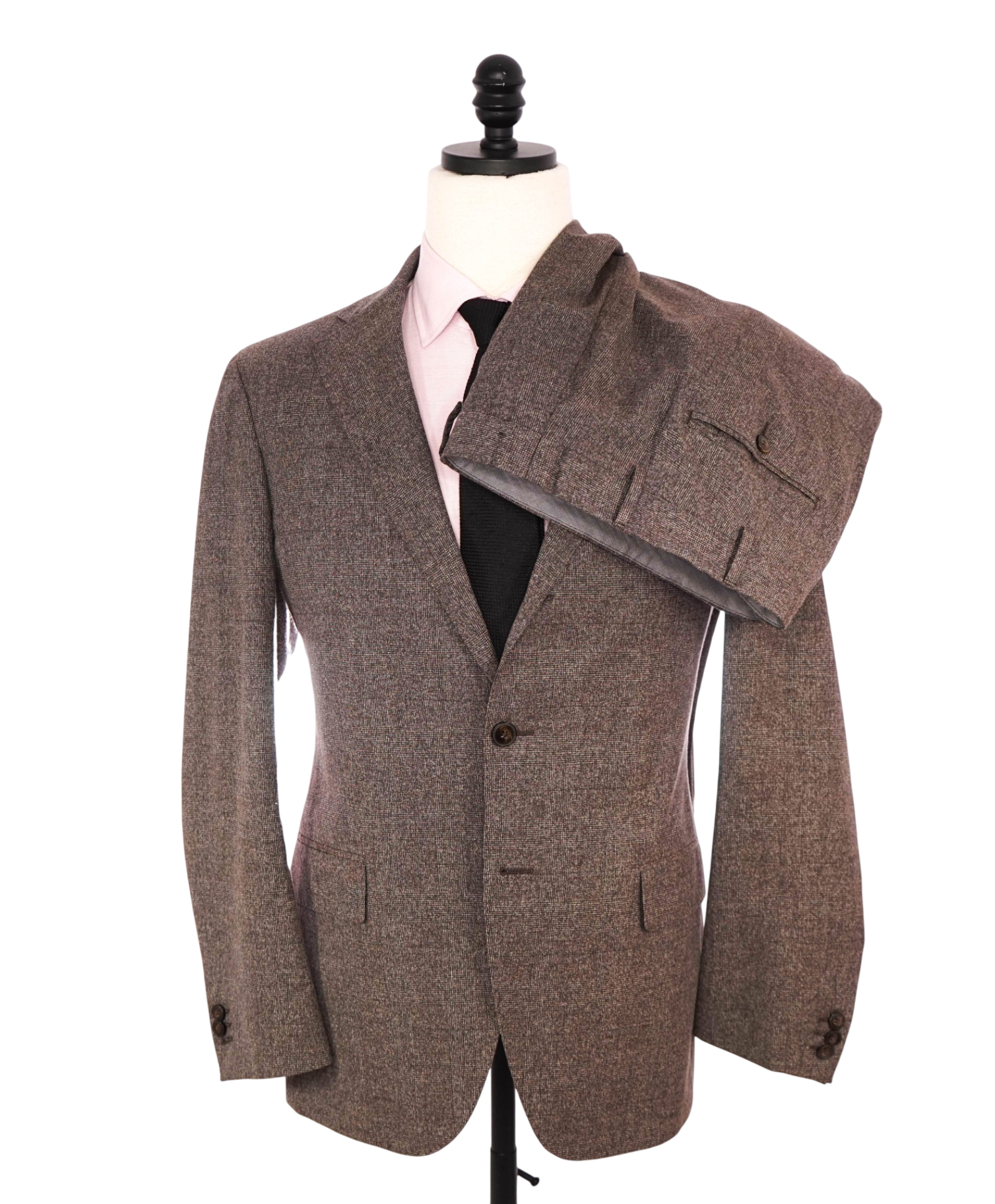 $1,750 LUIGI BIANCHI MANTOVA - Brown Wool/Cotton 2/3-Btn Suit - 42R