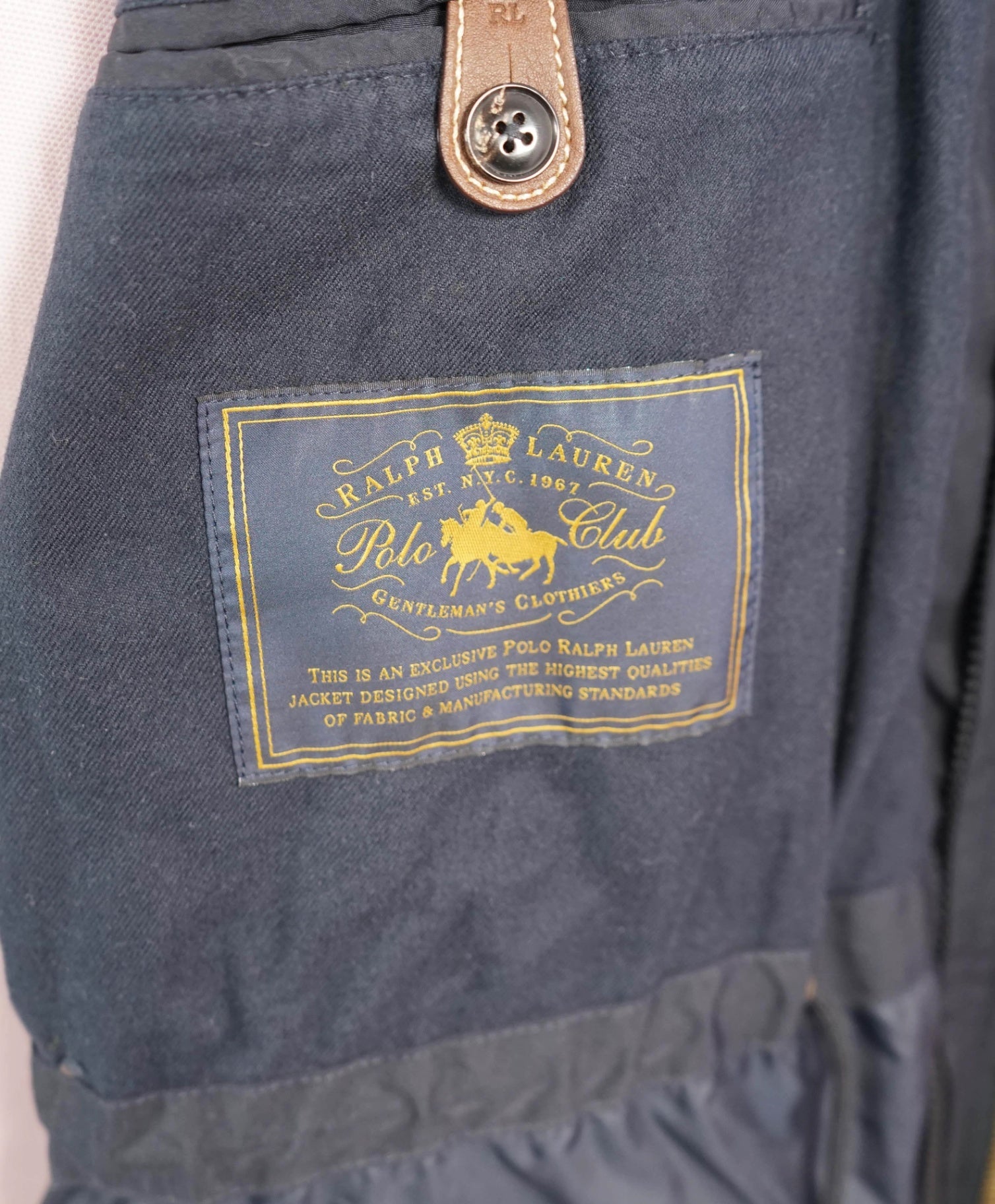 $698 POLO RALPH LAUREN - Navy Wool/Cashmere Barn Jacket - XL