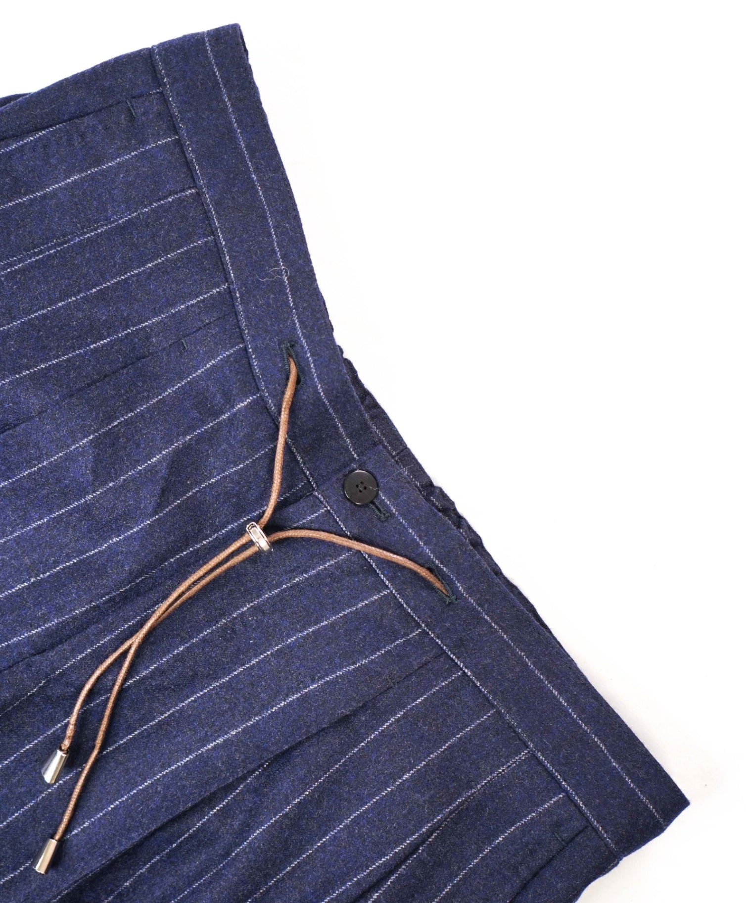 $750 LORO PIANA for CIFONELLI - Blue Wool/Cashmere Drawstring Pants - 32W