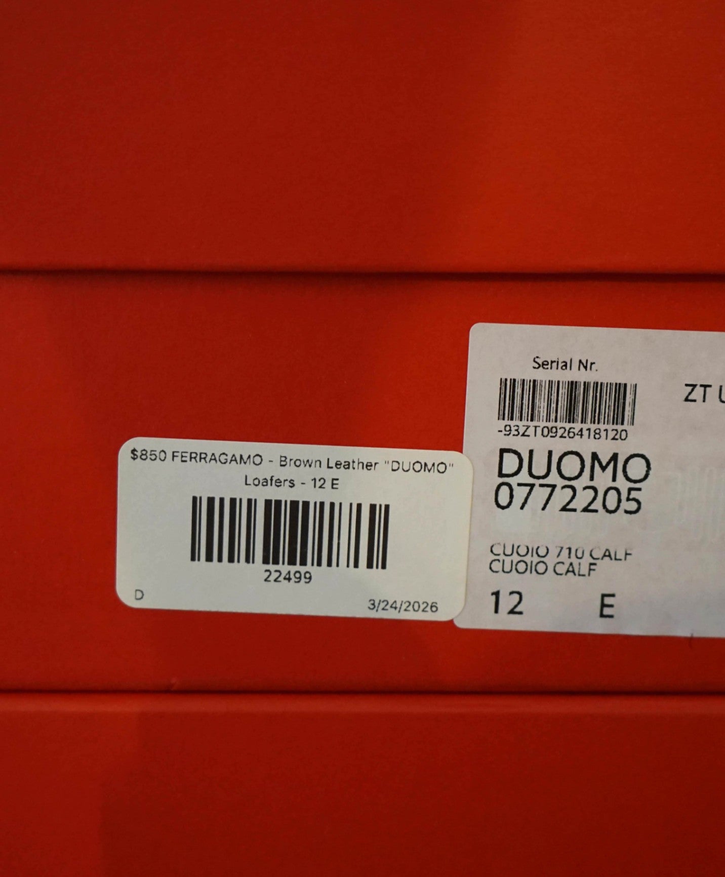 $850 FERRAGAMO - Navy Leather "DUOMO" Loafers - 12 E