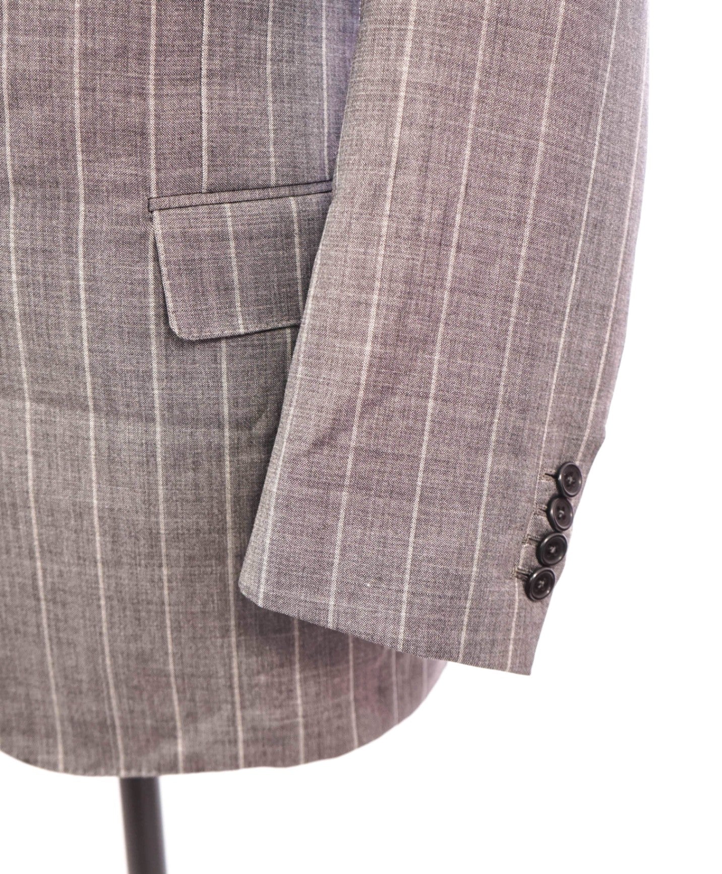 $1,695 HICKEY FREEMAN - Gray Stripe Wool Suit - 40S