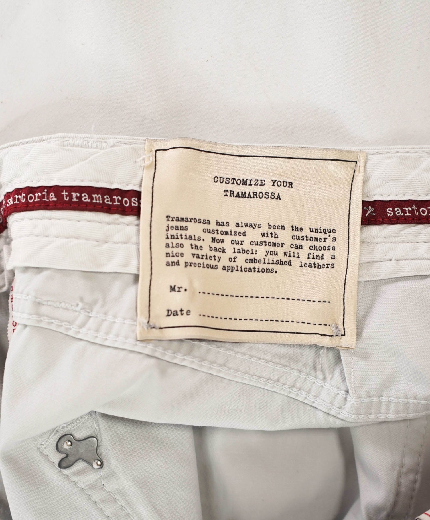 $675 SARTORIA TRAMAROSSA - Light Gray "LEONARDO" Cotton Trousers - 33W
