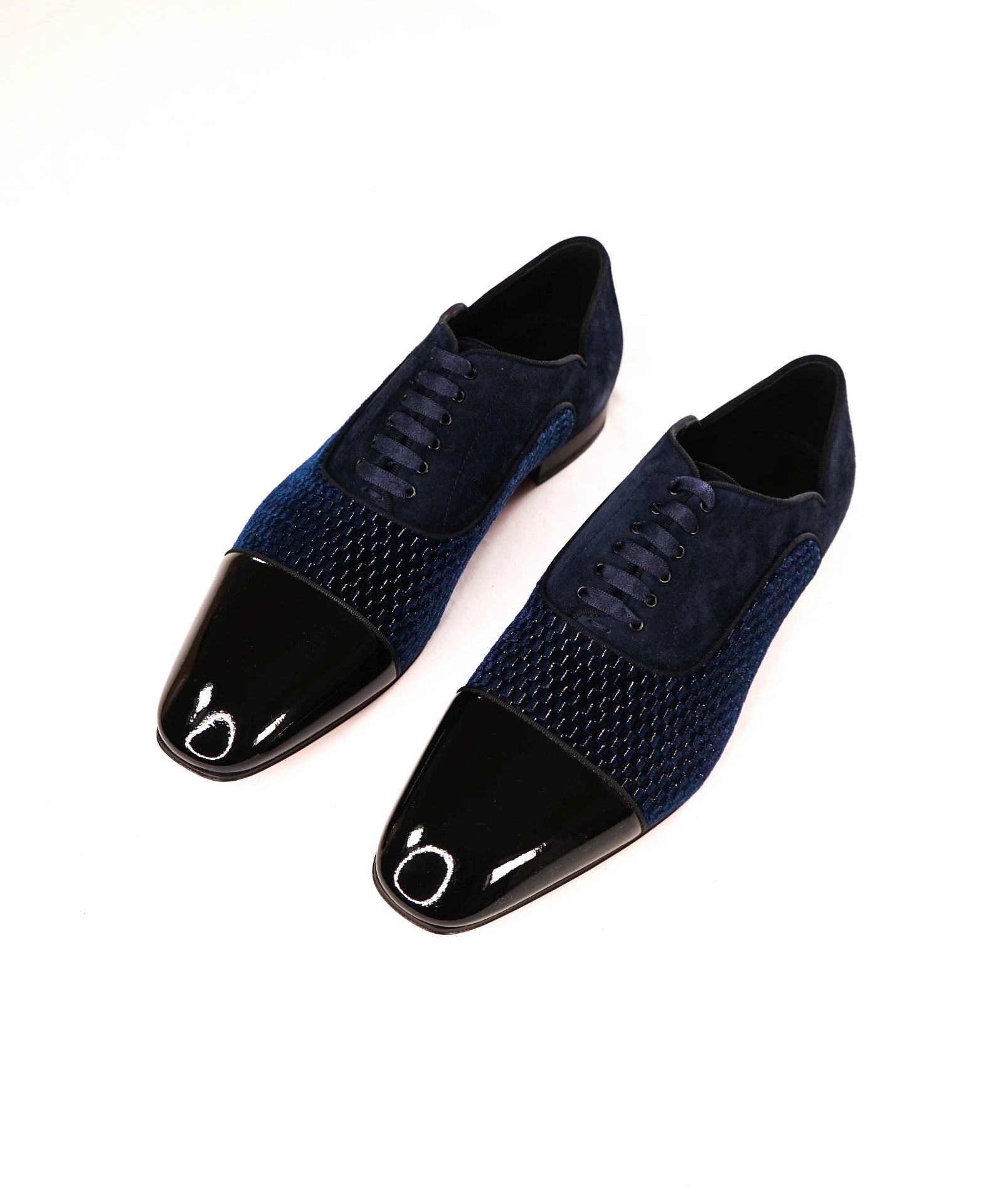 $1,200 LOUBOUTIN - Navy Leather "GREGGY CHICK" Oxfords - US 11.5 (44.5EU)