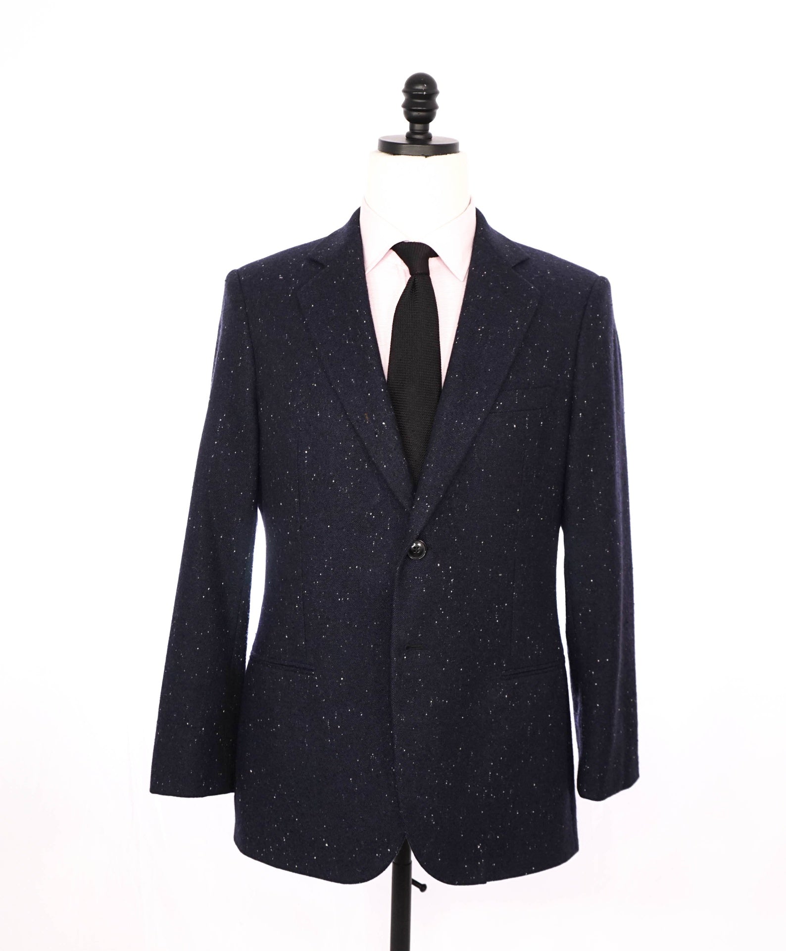 $5,400 GIORGIO ARMANI - Navy Fleck *100% Cashmere* Blazer - 40R