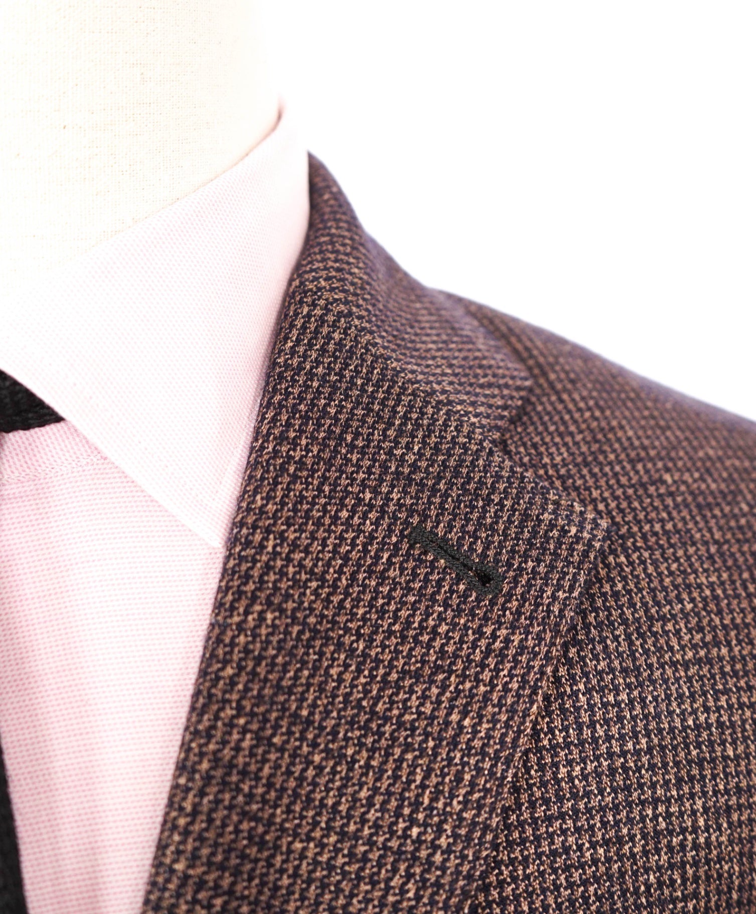 $6,250 ZEGNA - Brown Houndstooth Linen/Cashmere/Silk Blazer - 46R