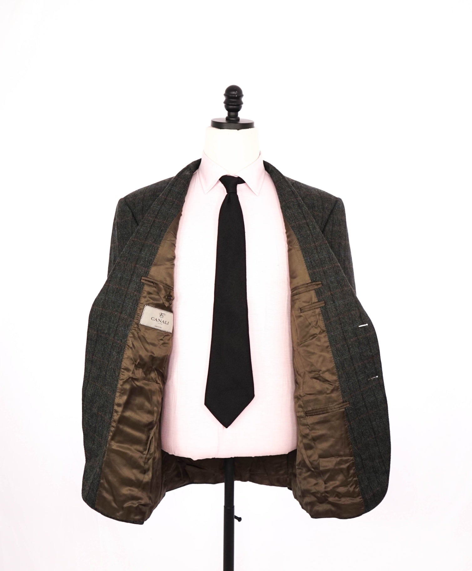 $1,895 CANALI - Green Plaid Tweed Wool Blazer - 42R