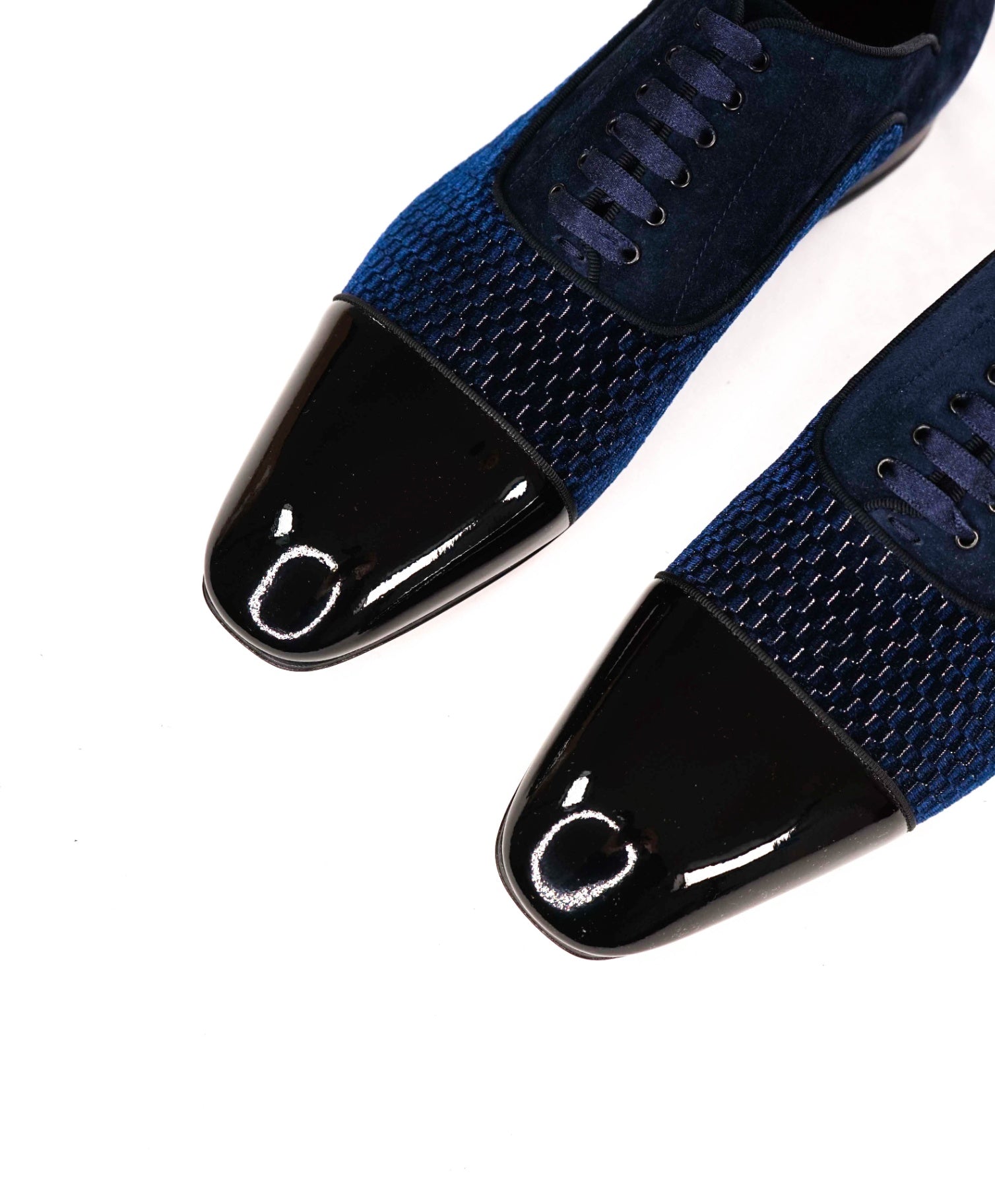 $1,200 LOUBOUTIN - Navy Leather "GREGGY CHICK" Oxfords - US 12 (45EU)