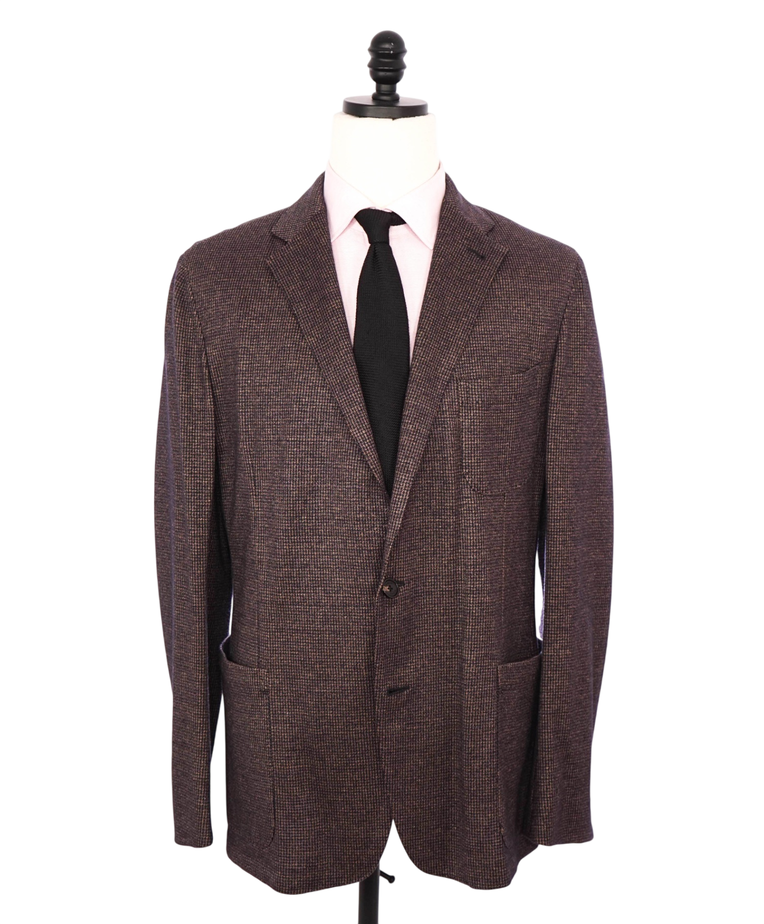 $6,250 ZEGNA - Brown Houndstooth Linen/Cashmere/Silk Blazer - 46R