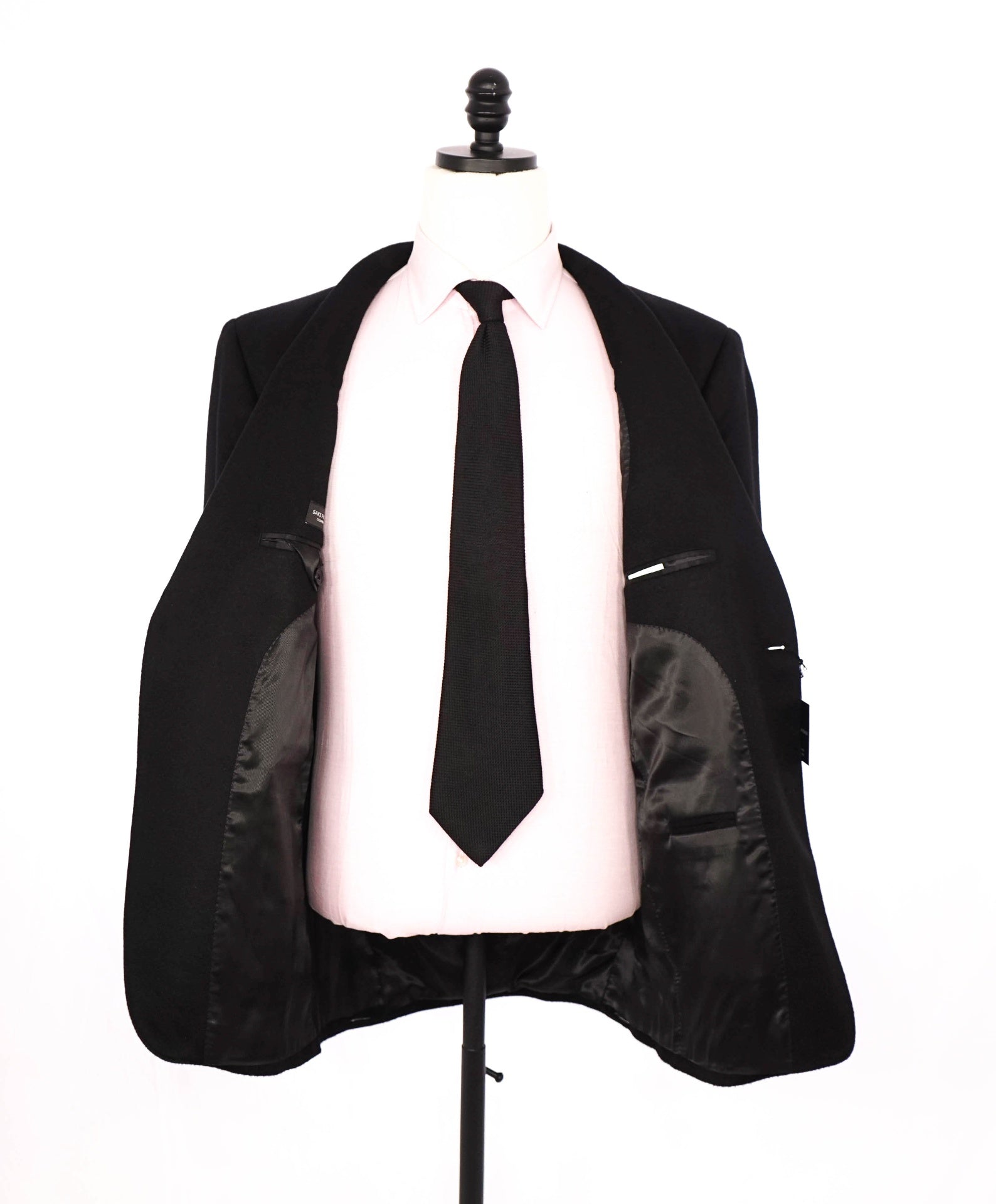 $1,295 SAKS FIFTH AVENUE - Solid Black Pure Cashmere Blazer - 42R