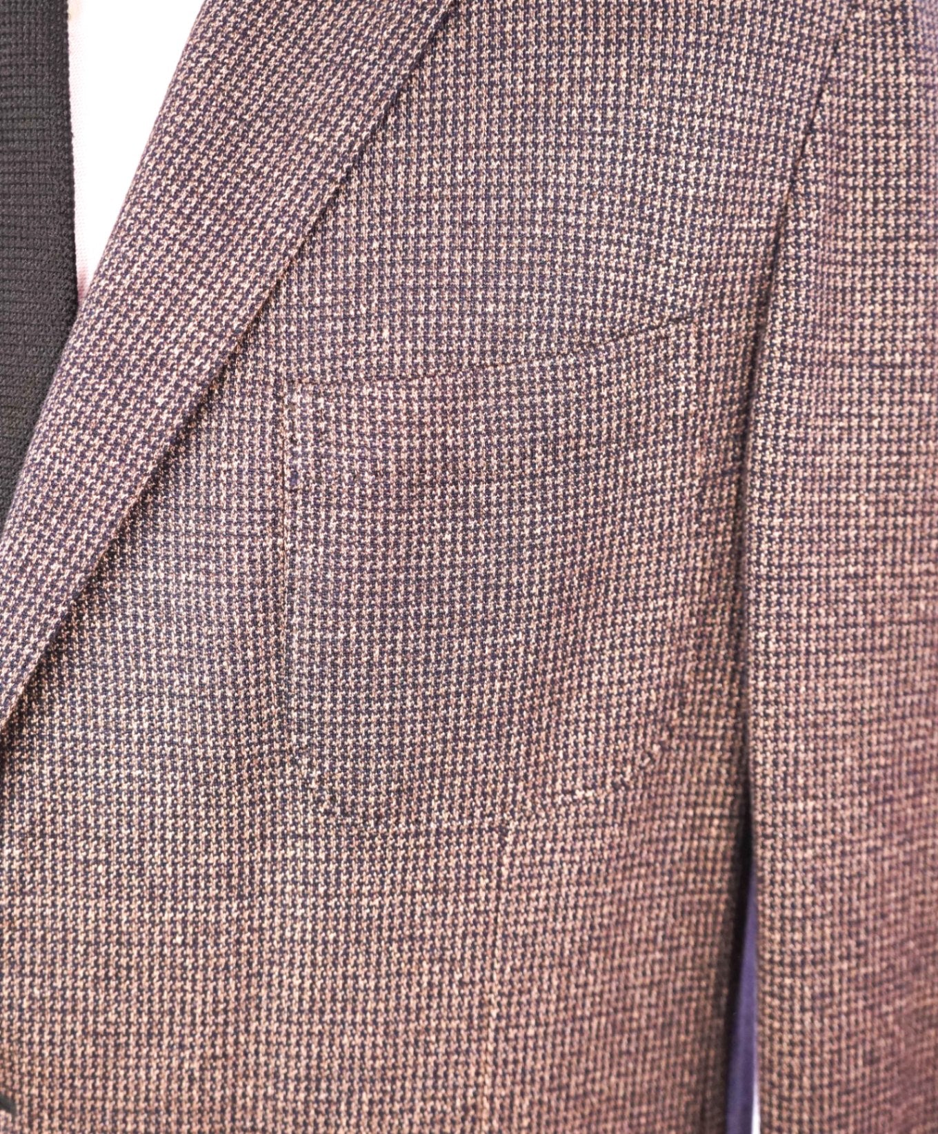 $6,250 ZEGNA - Brown Houndstooth Linen/Cashmere/Silk Blazer - 46R