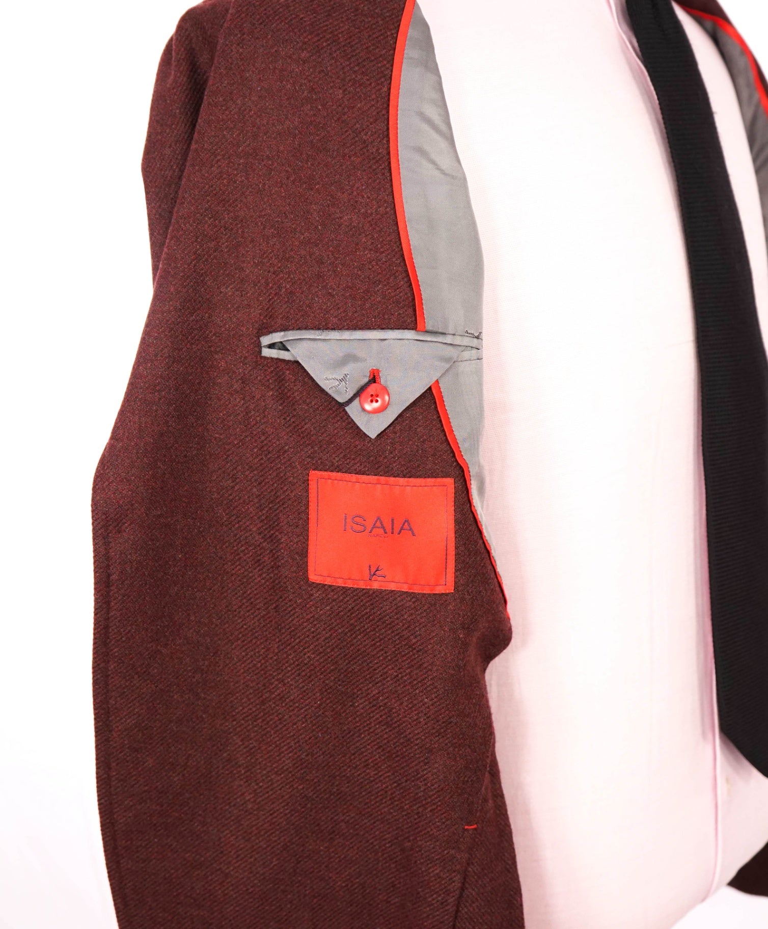 $5,200 ISAIA - Burgundy PURE CASHMERE Sport Jacket - 42R