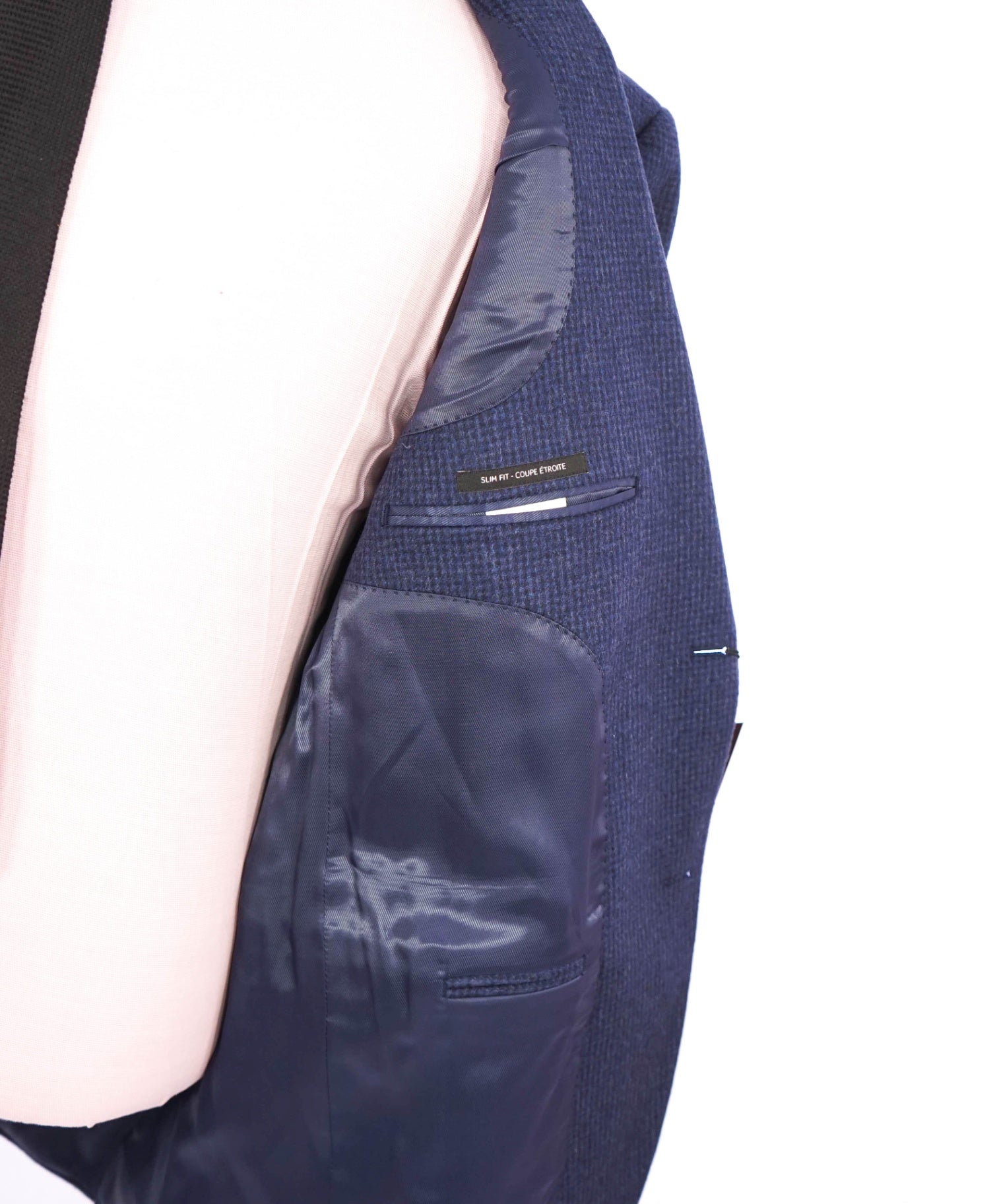 $1,295 SAKS FIFTH AVENUE - Blue Check 100% Cashmere Blazer - 44R