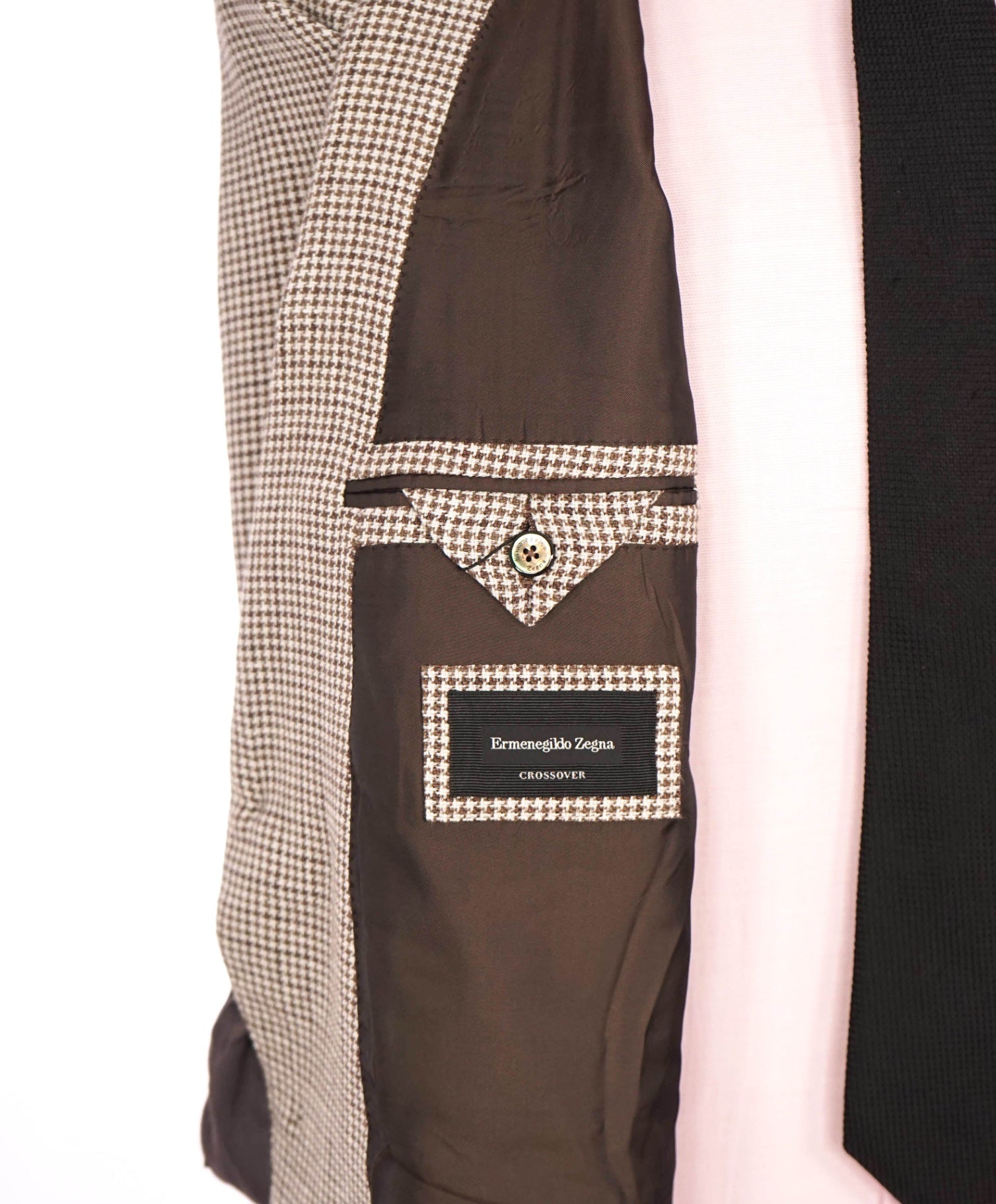 $3,750 ZEGNA - Houndstooth Linen/Wool/Silk "CROSSOVER" Blazer -