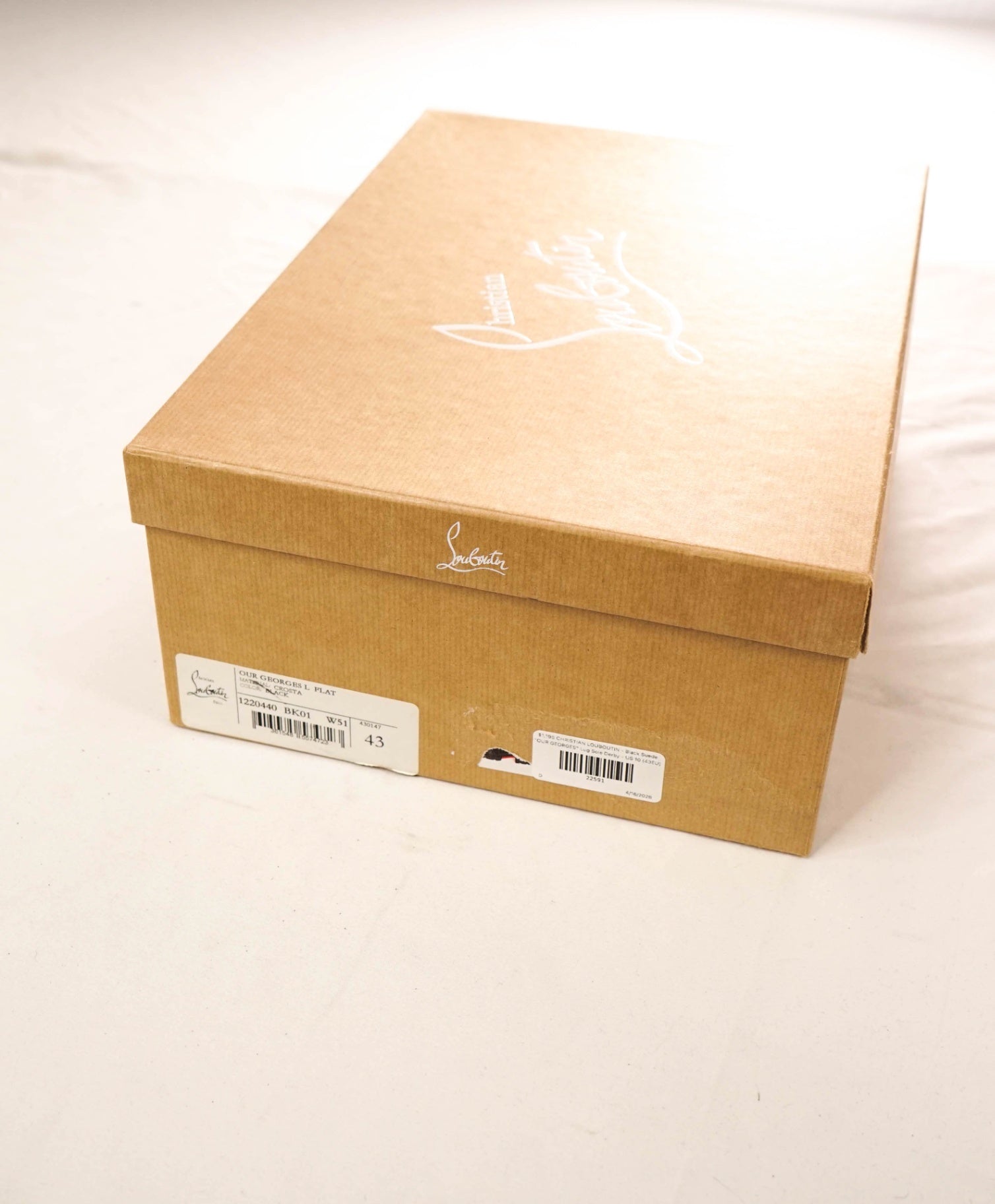 $1,195 LOUBOUTIN - Black Suede "OUR GEORGES" Lug Sole Derby - US 10 (43EU)