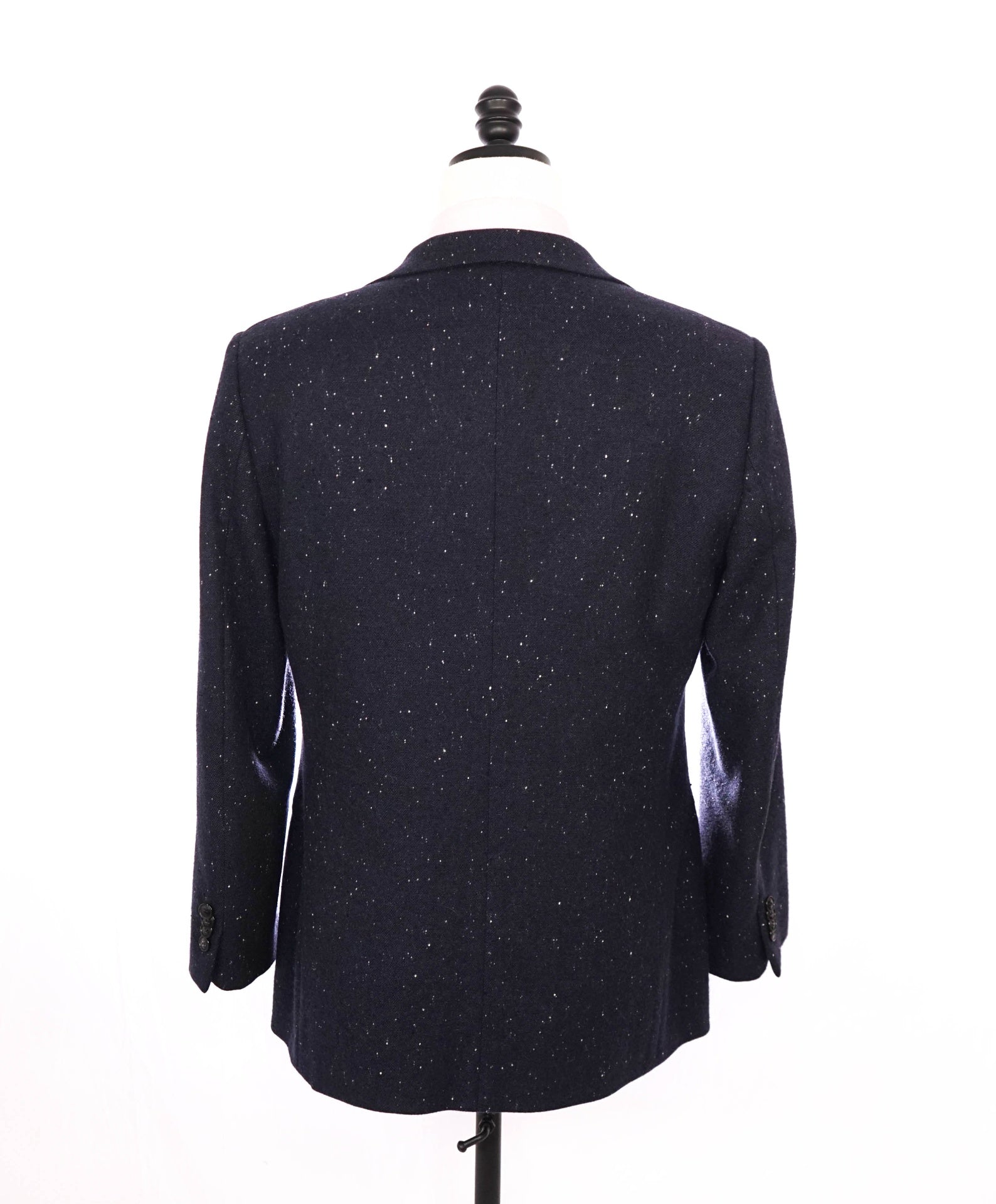 $5,400 GIORGIO ARMANI - Navy Fleck *100% Cashmere* Blazer - 40R