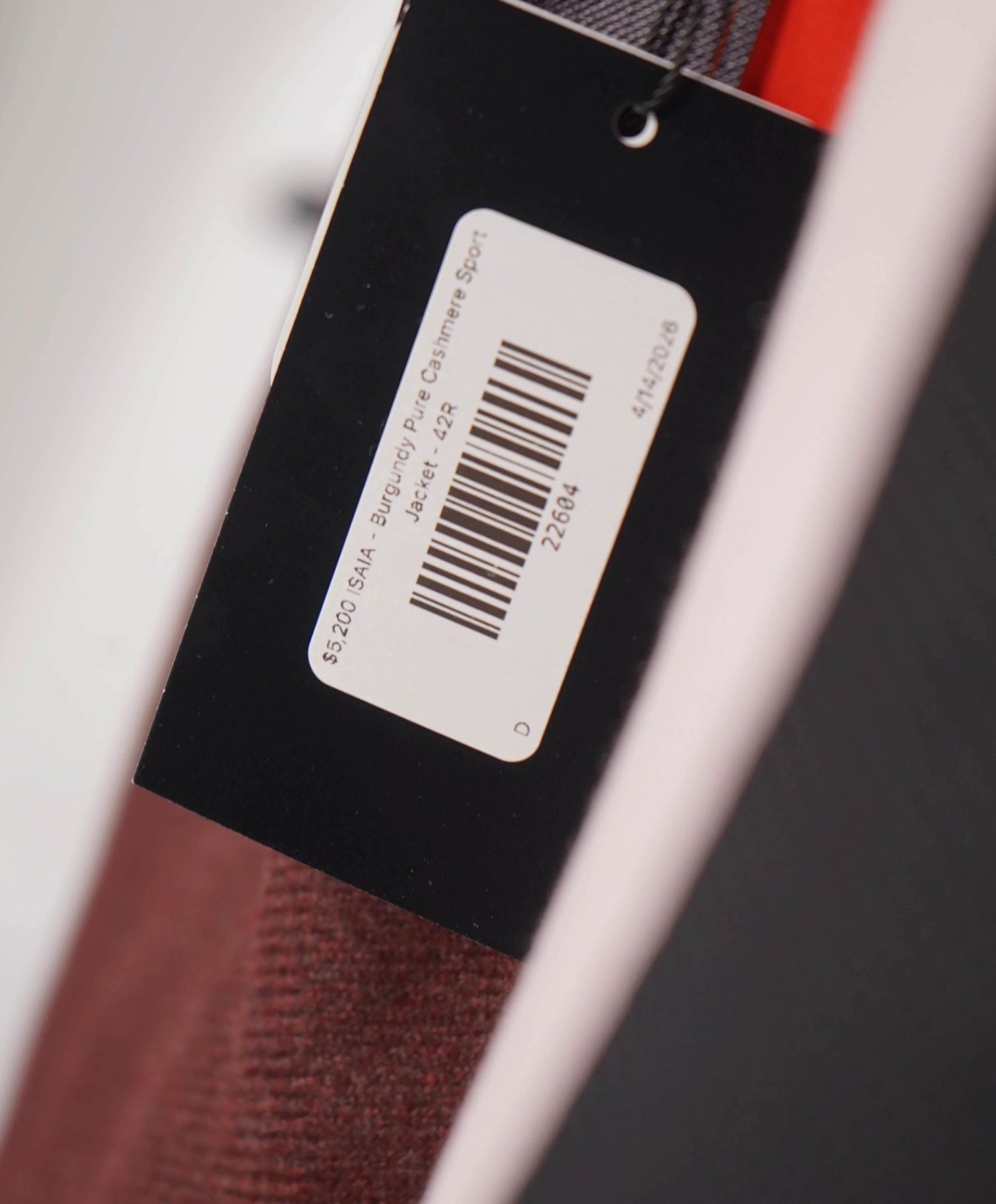 $5,200 ISAIA - Burgundy PURE CASHMERE Sport Jacket - 42R