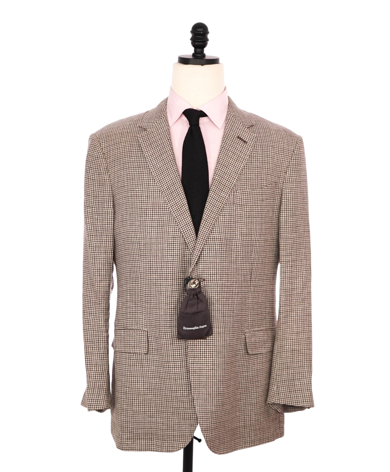 $3,750 ZEGNA - Houndstooth Linen/Wool/Silk "CROSSOVER" Blazer -