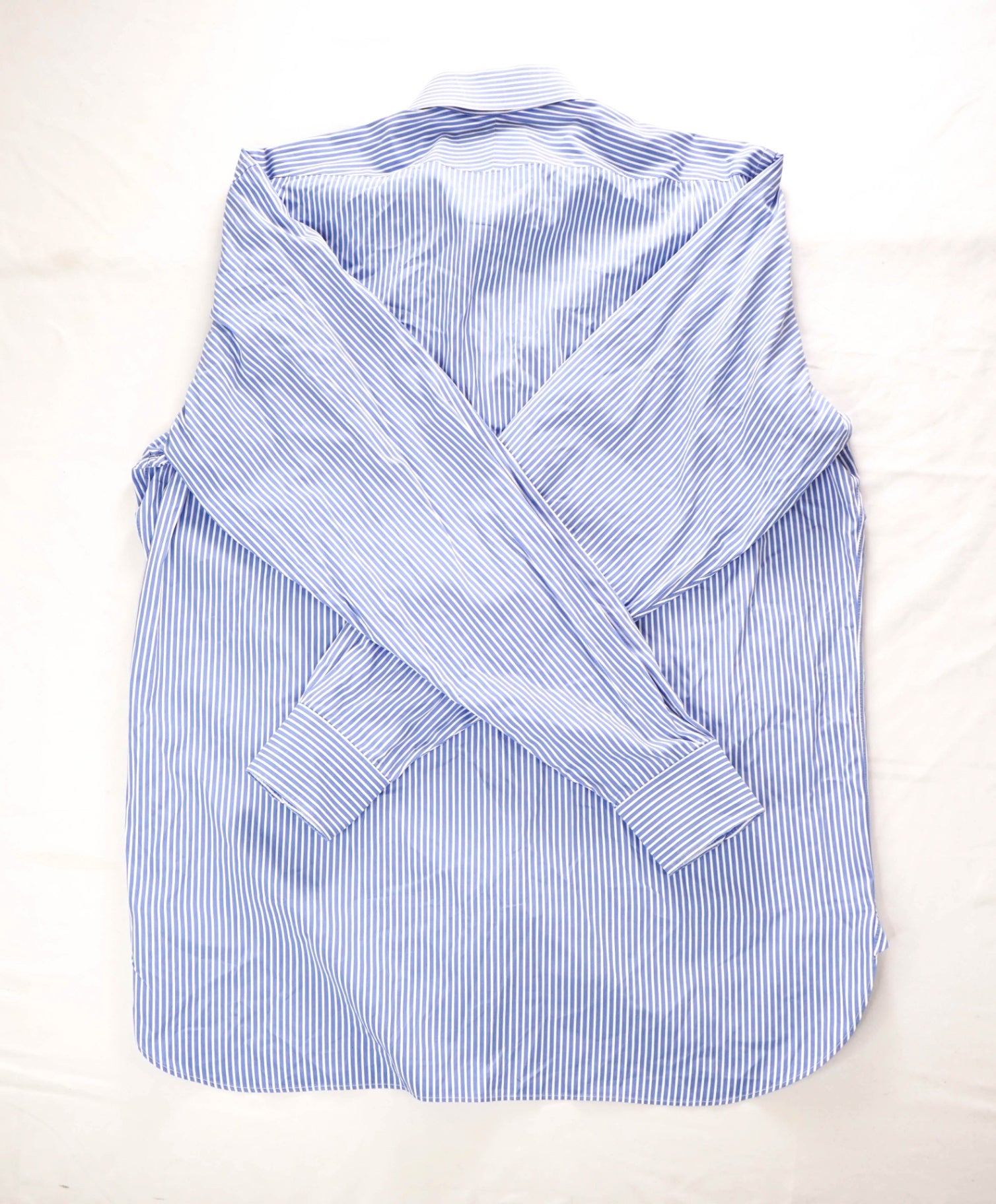 $595 RALPH LAUREN PURPLE LABEL - Blue Bengal-Stripe Dress Shirt - 16.5