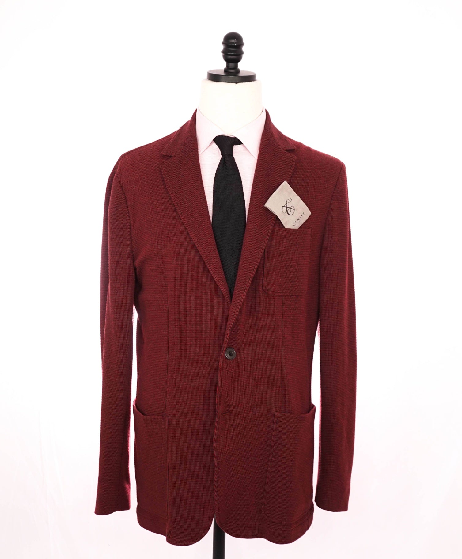 $1,045 CANALI - "BLACK EDITION" Red Cotton Blend Blazer - 42R