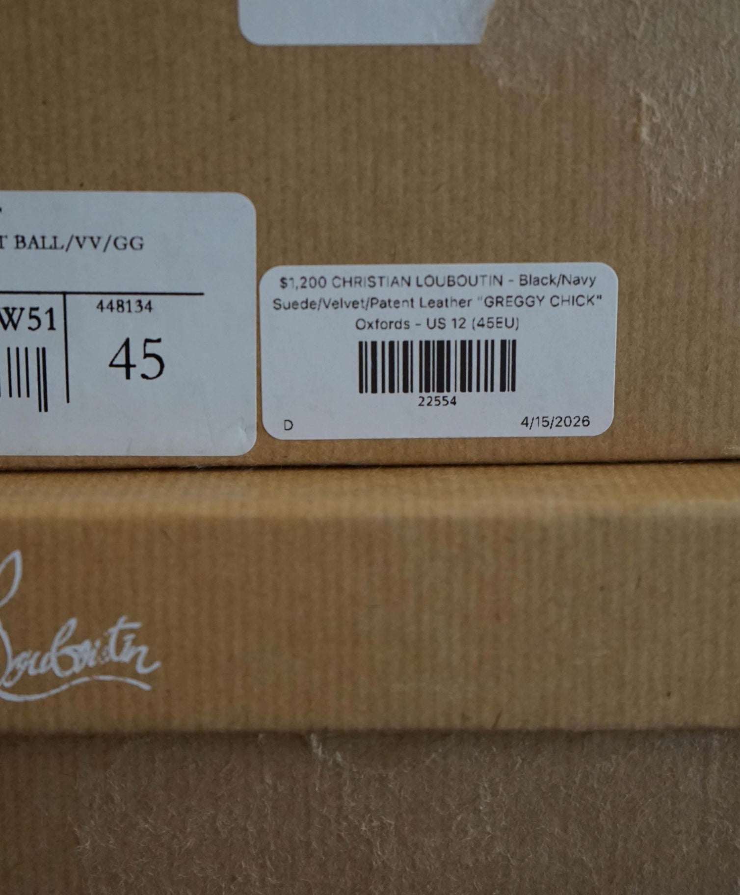 $1,200 LOUBOUTIN - Blue Leather "GREGGY CHICK" Oxfords - US 12 (45EU)