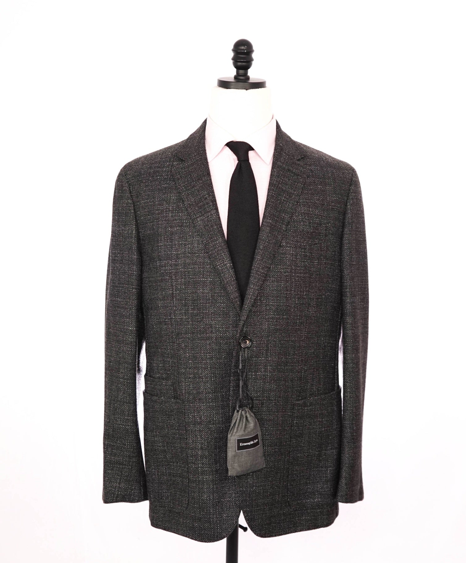 $3,695 ZEGNA - Dark Gray Wool/Silk Sport Coat - 44R