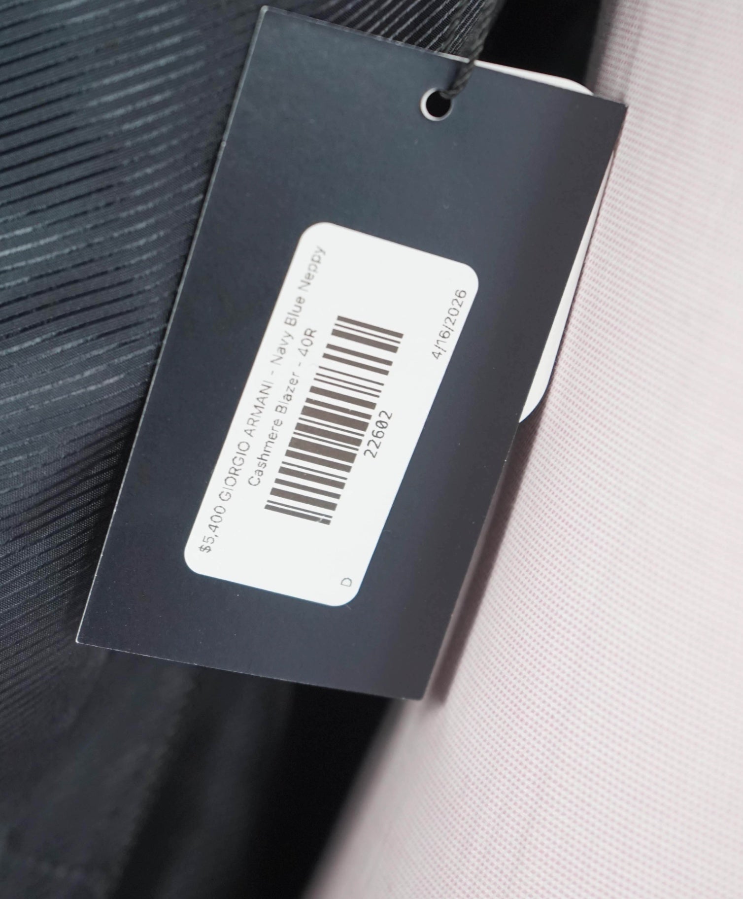 $5,400 GIORGIO ARMANI - Navy Fleck *100% Cashmere* Blazer - 40R