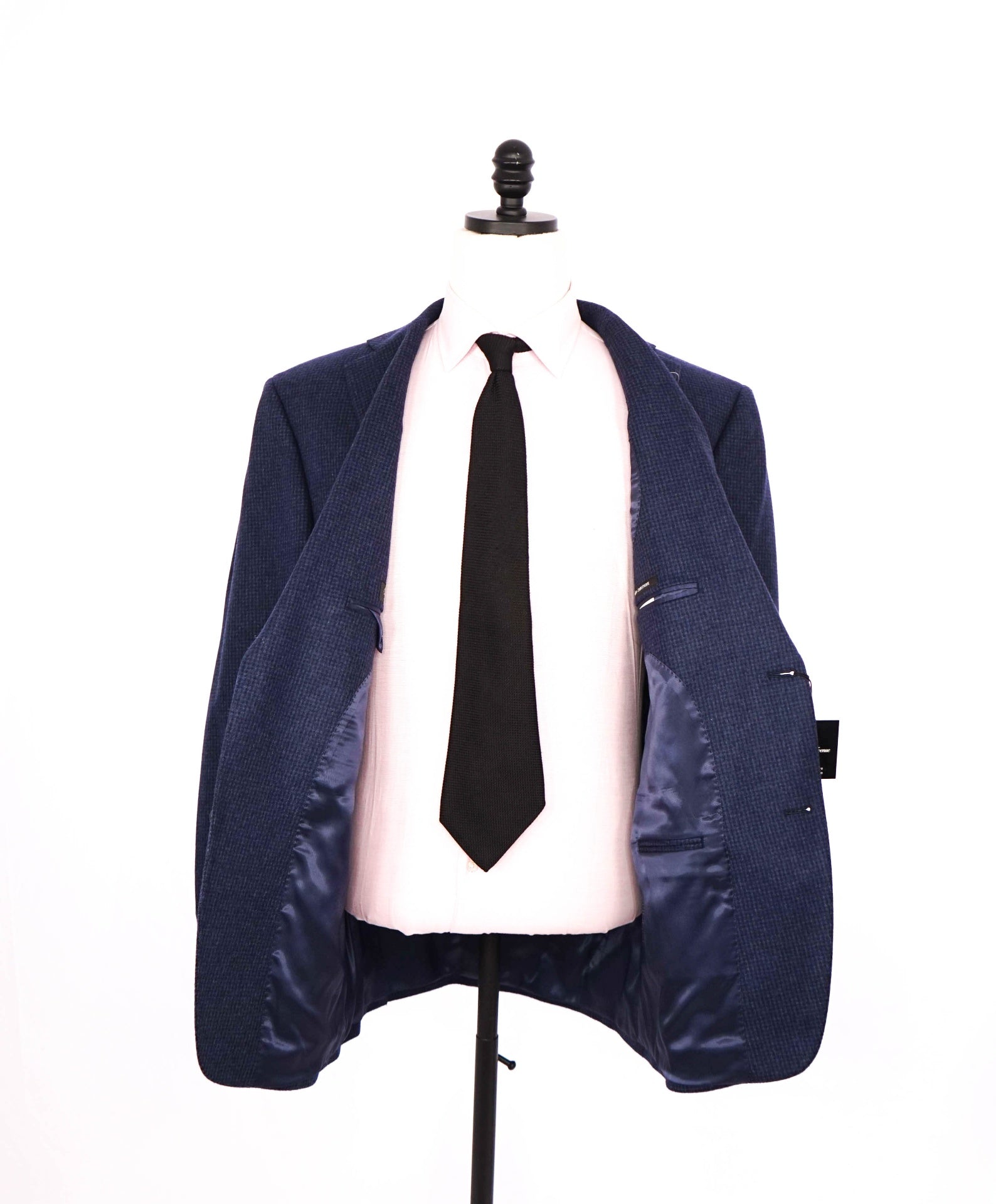 $1,295 SAKS FIFTH AVENUE - Blue Check 100% Cashmere Blazer - 44R