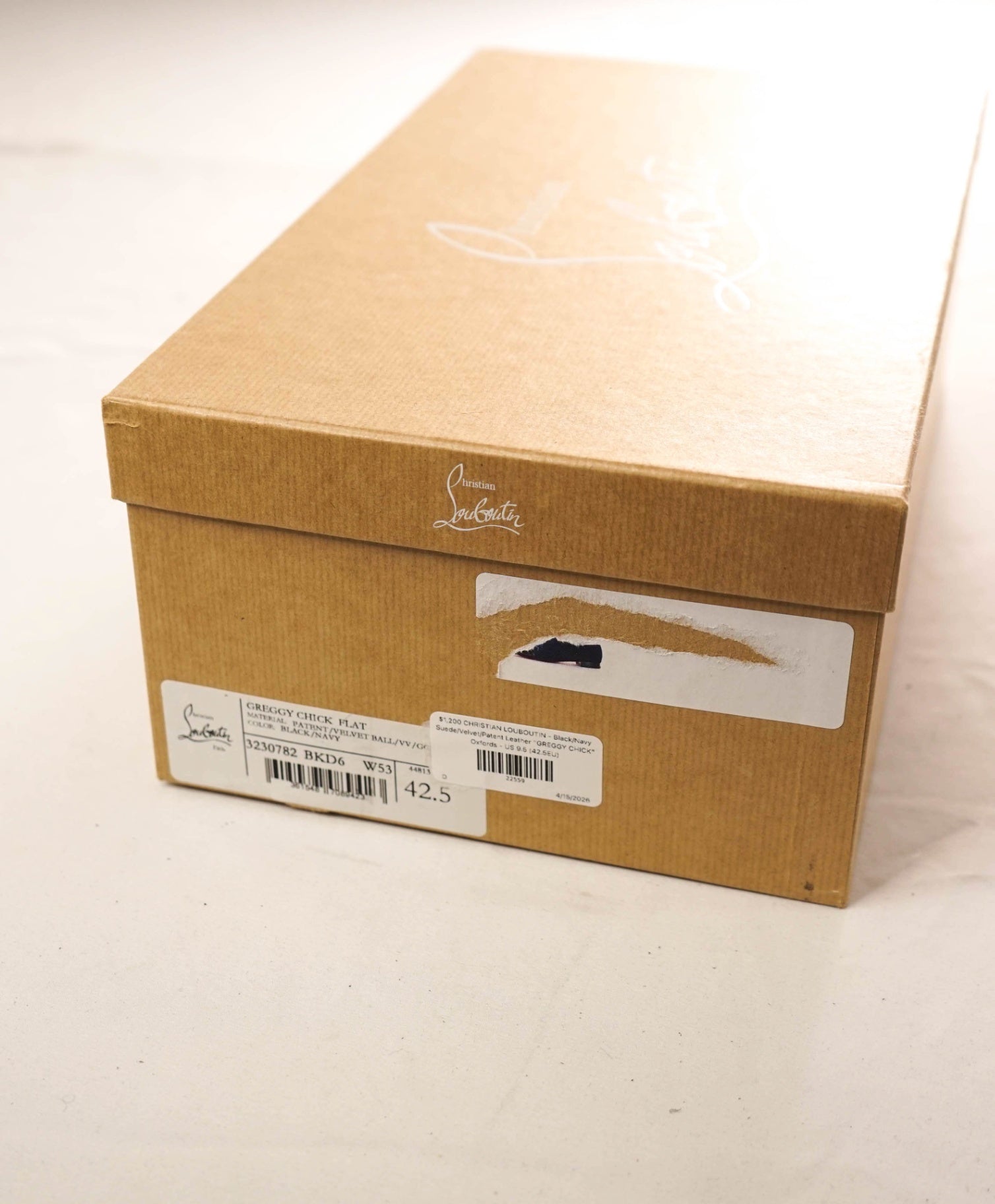 $1,200 LOUBOUTIN - Navy Leather "GREGGY CHICK" Oxfords - US 9.5 (42.5EU)
