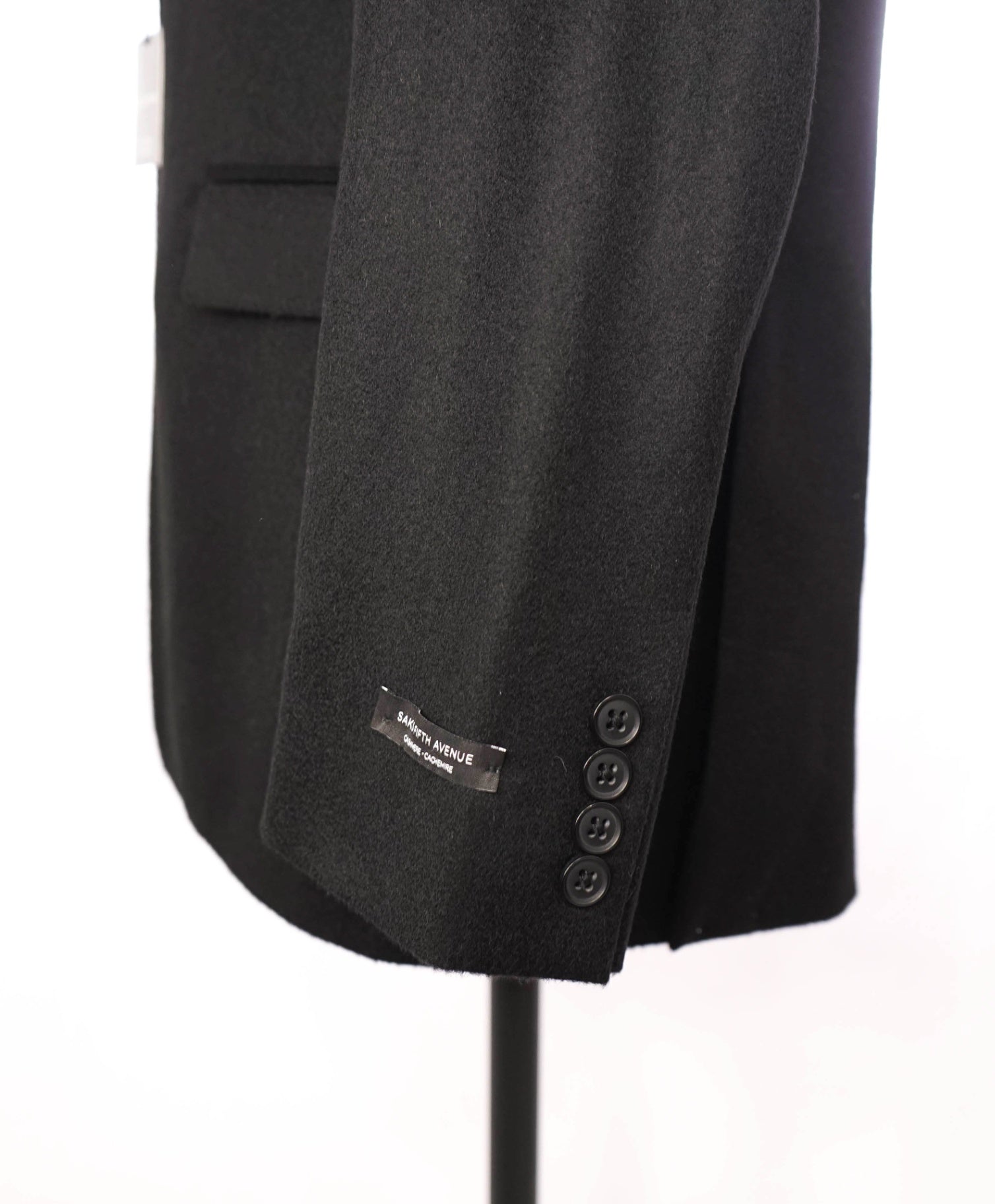$1,295 SAKS FIFTH AVENUE - Solid Black Pure Cashmere Blazer - 42R