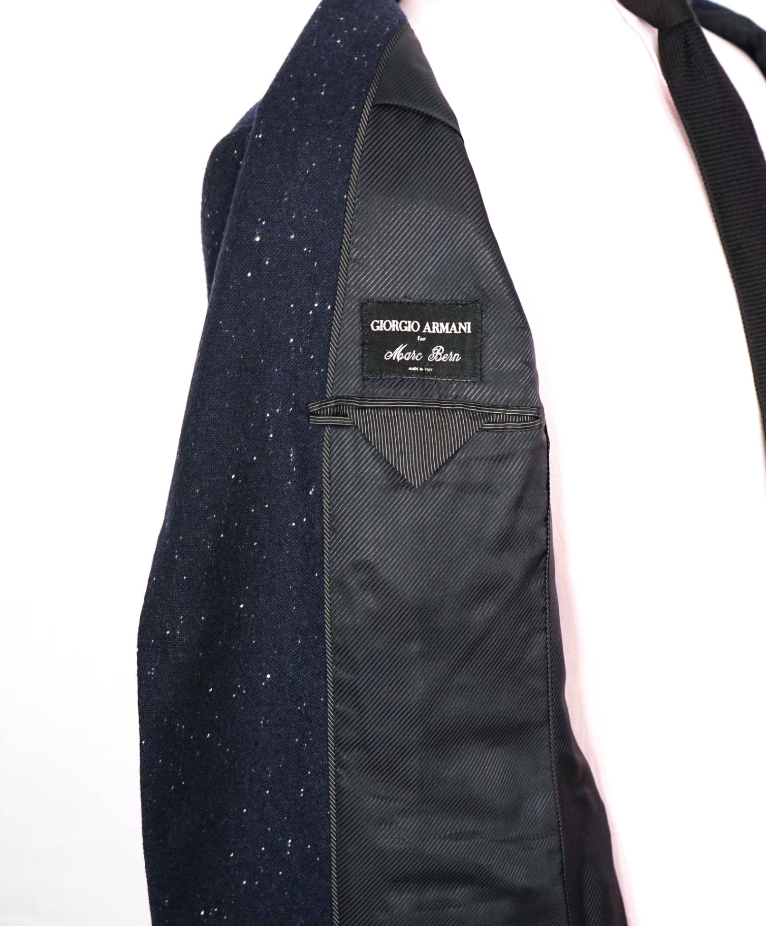 $5,400 GIORGIO ARMANI - Navy Fleck *100% Cashmere* Blazer - 40R