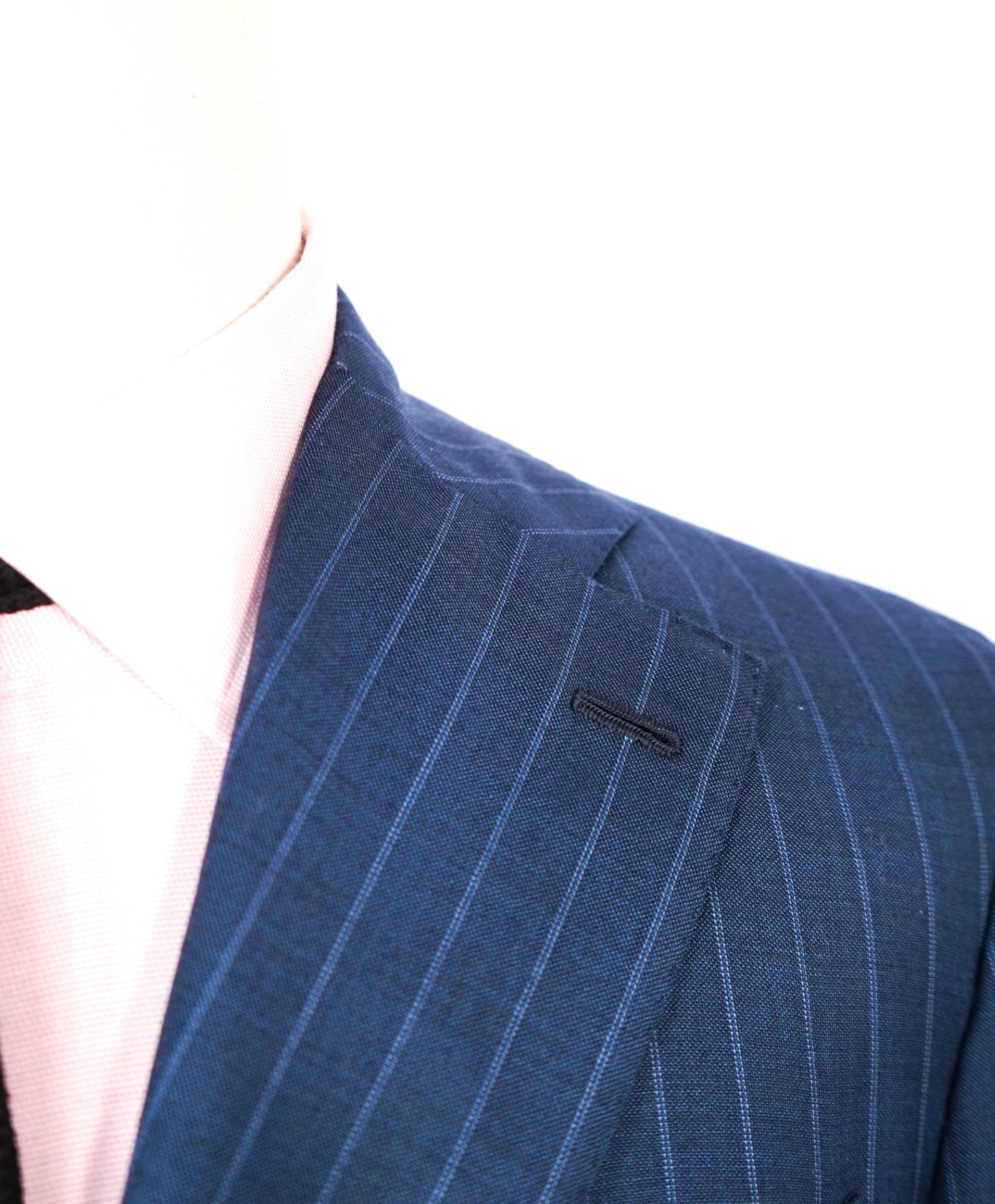$5,950 ISAIA - CUSTOM Slim Pastel Blue Chalk Stripe Wool Suit - 40R