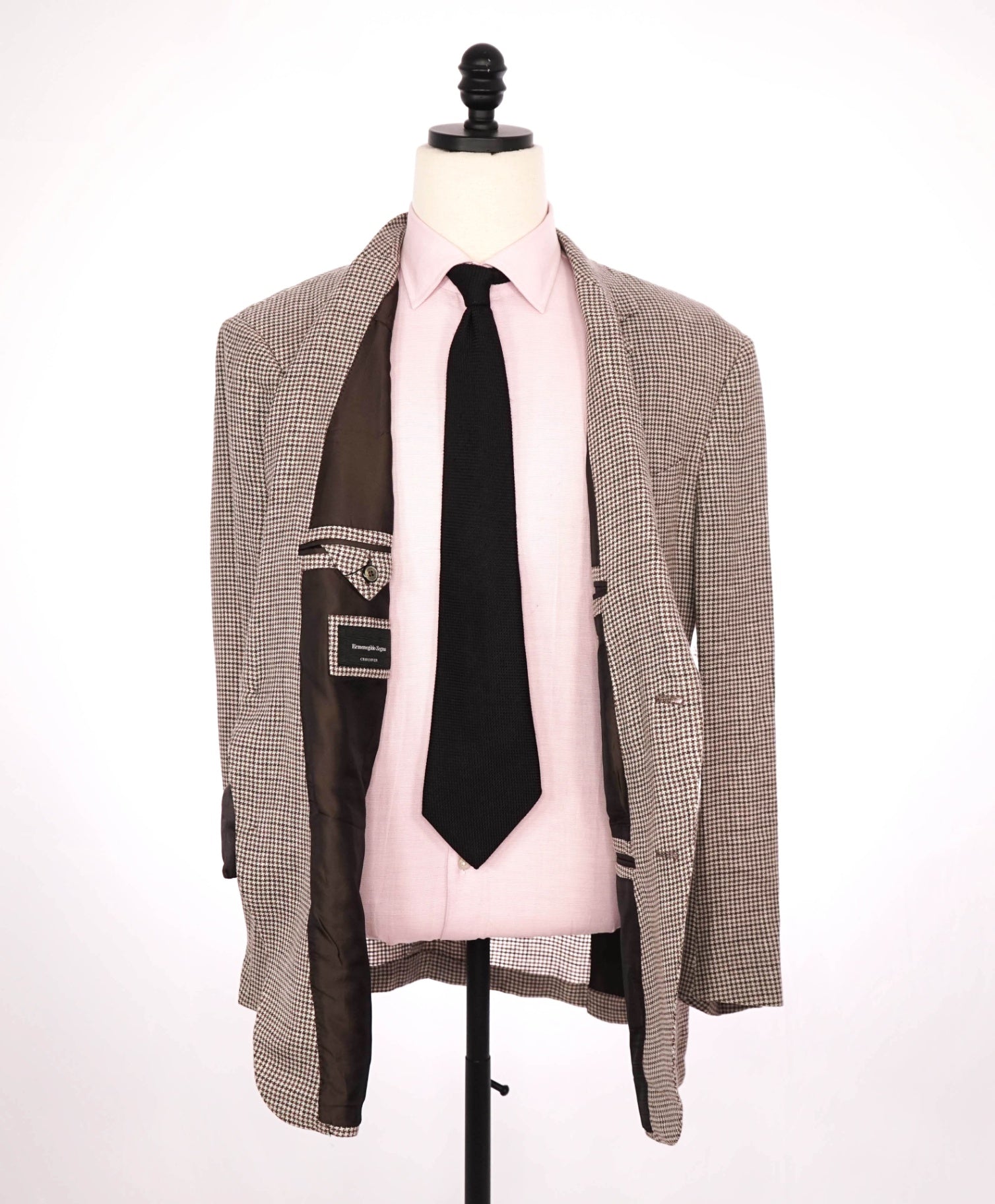 $3,750 ZEGNA - Houndstooth Linen/Wool/Silk "CROSSOVER" Blazer -