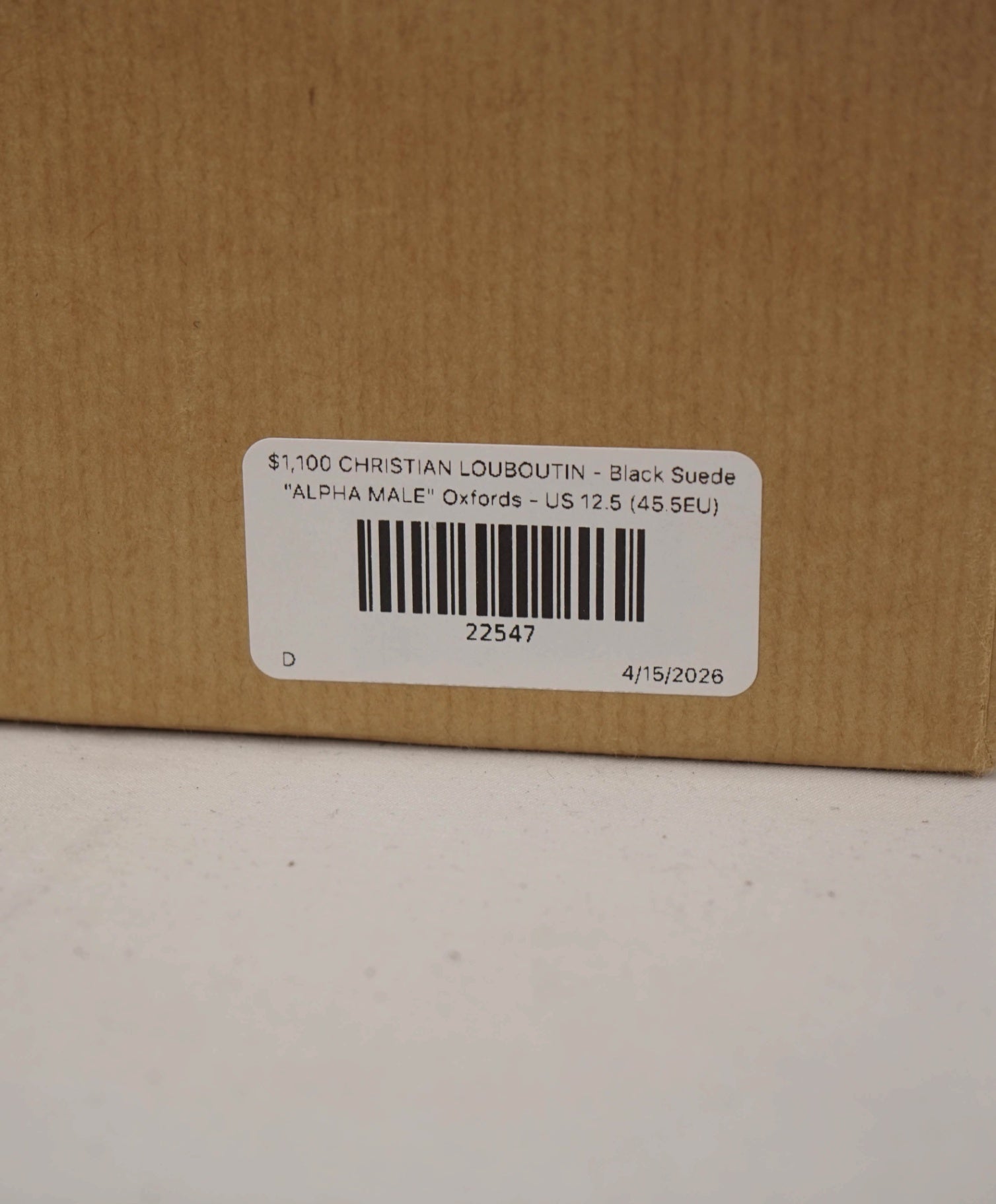 $1,100 LOUBOUTIN - Black Suede "ALPHA MALE" Oxfords - US 12.5 (45.5EU)