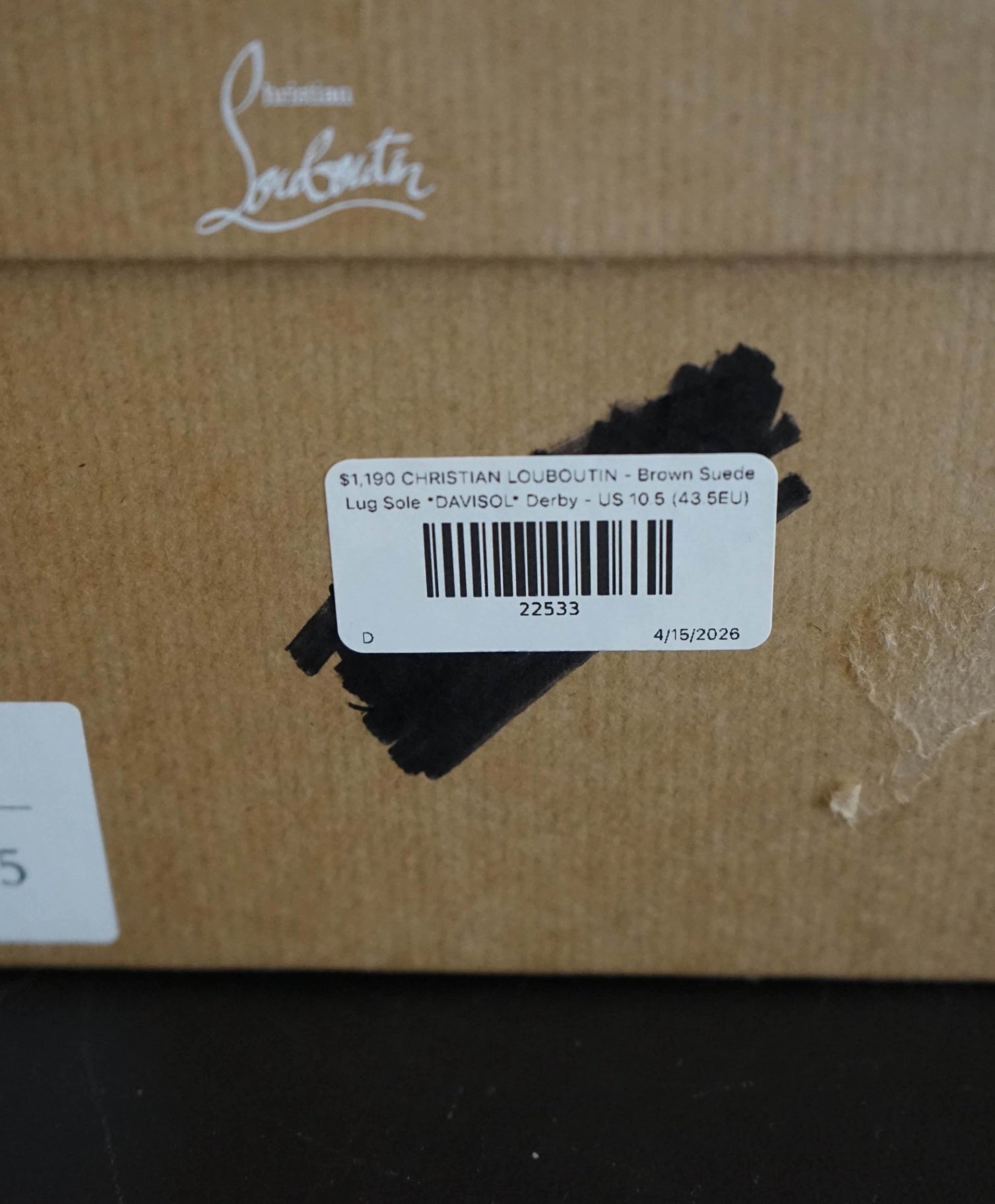 $1,190 LOUBOUTIN - Brown Suede Lug Sole *DAVISOL* Derby - US 10.5 (43.5EU)