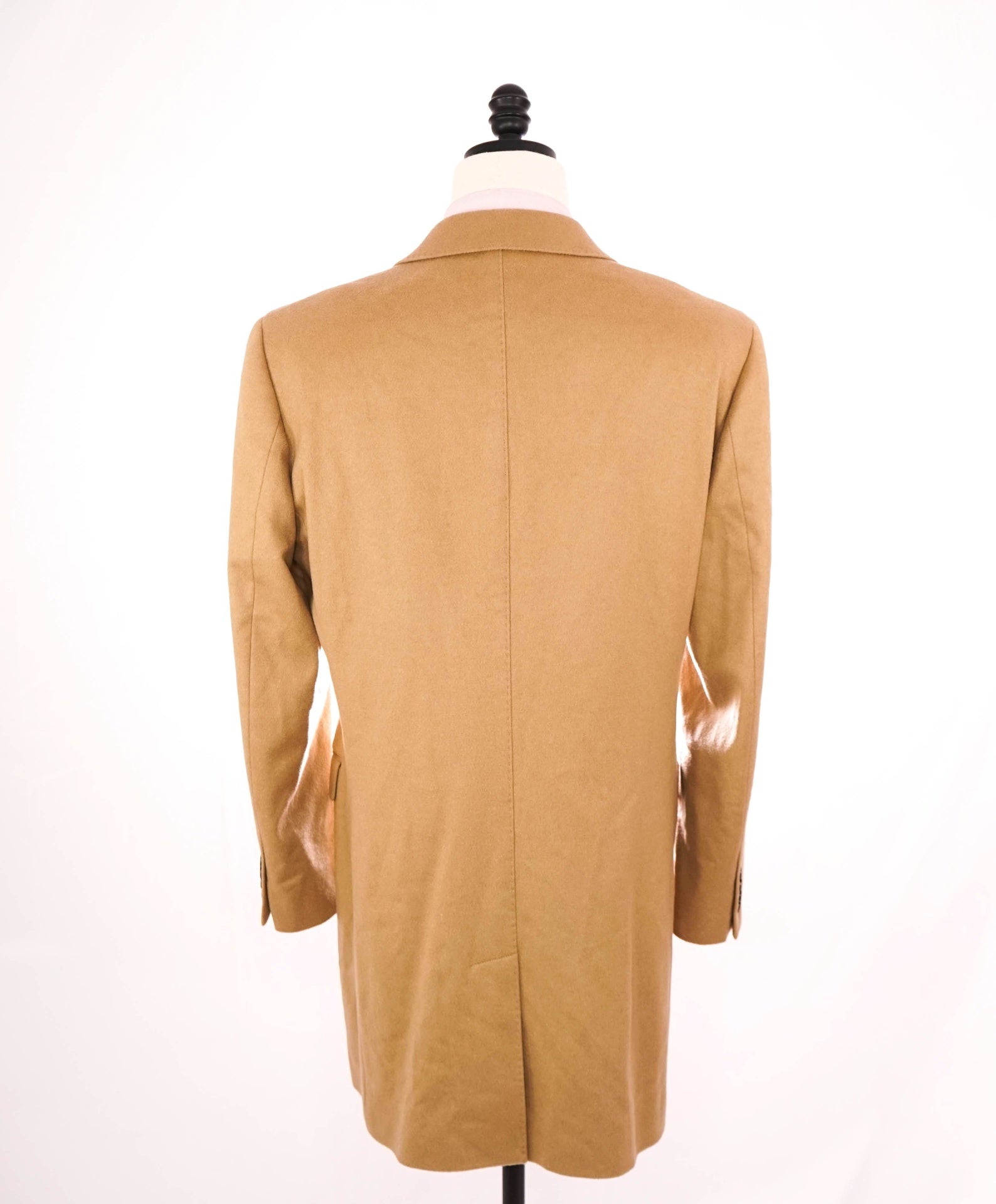 $1,795 SAKS 5TH AVE - Camel Brown Wool/Cashmere Trim Fit Coat - L