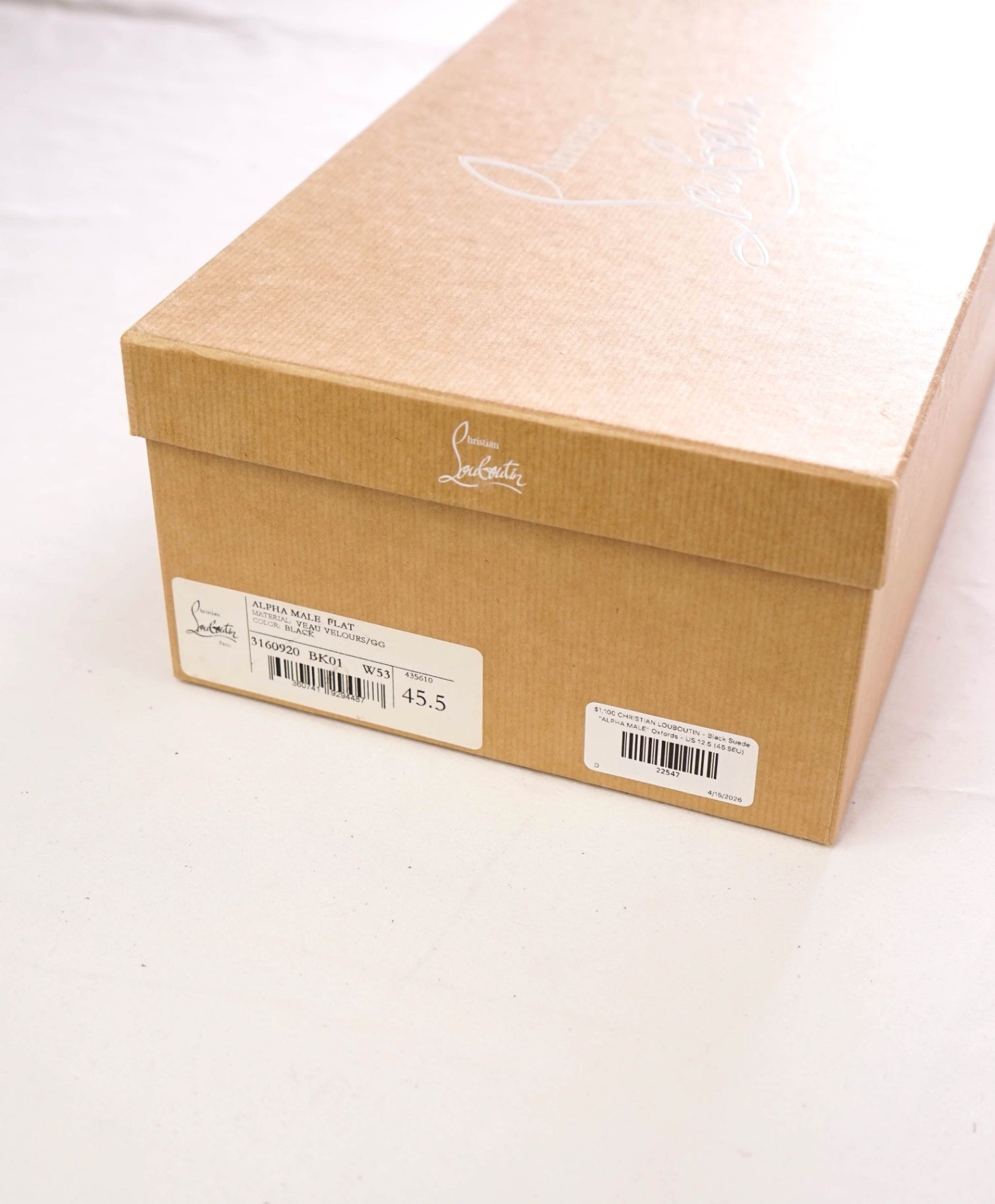 $1,100 LOUBOUTIN - Black Suede "ALPHA MALE" Oxfords - US 12.5 (45.5EU)