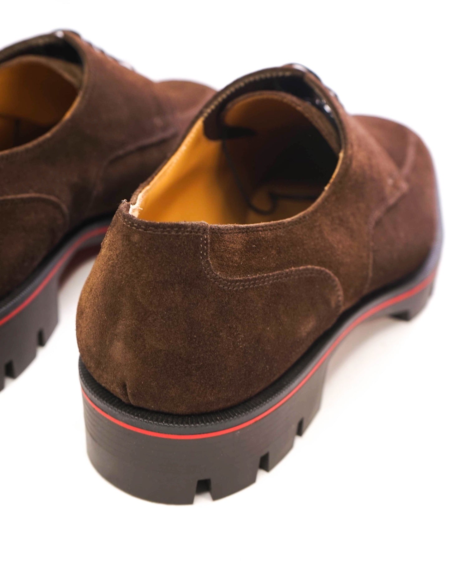 $1,190 LOUBOUTIN - Brown Suede Lug Sole *DAVISOL* Derby - US 11 (44EU)