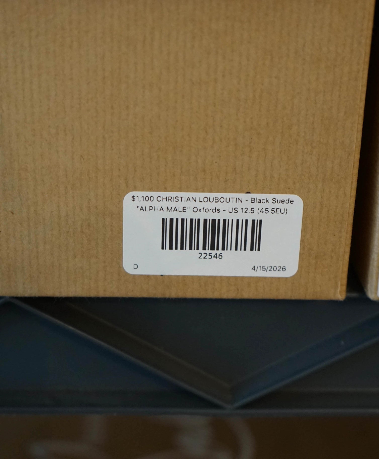 $1,100 LOUBOUTIN - Black Suede "ALPHA MALE" Oxfords - US 12.5 (45.5EU)