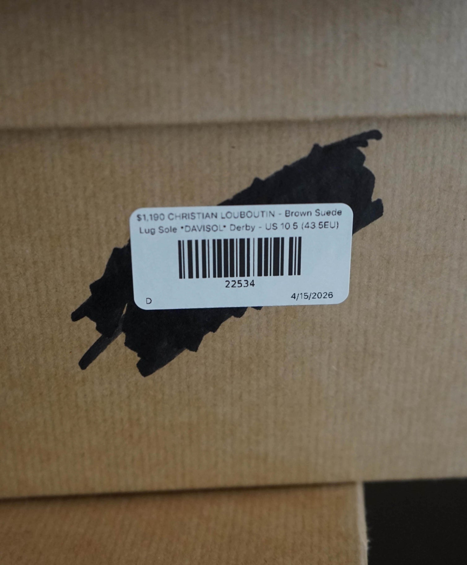 $1,190 LOUBOUTIN - Brown Suede Lug Sole *DAVISOL* Derby - US 10.5 (43.5EU)