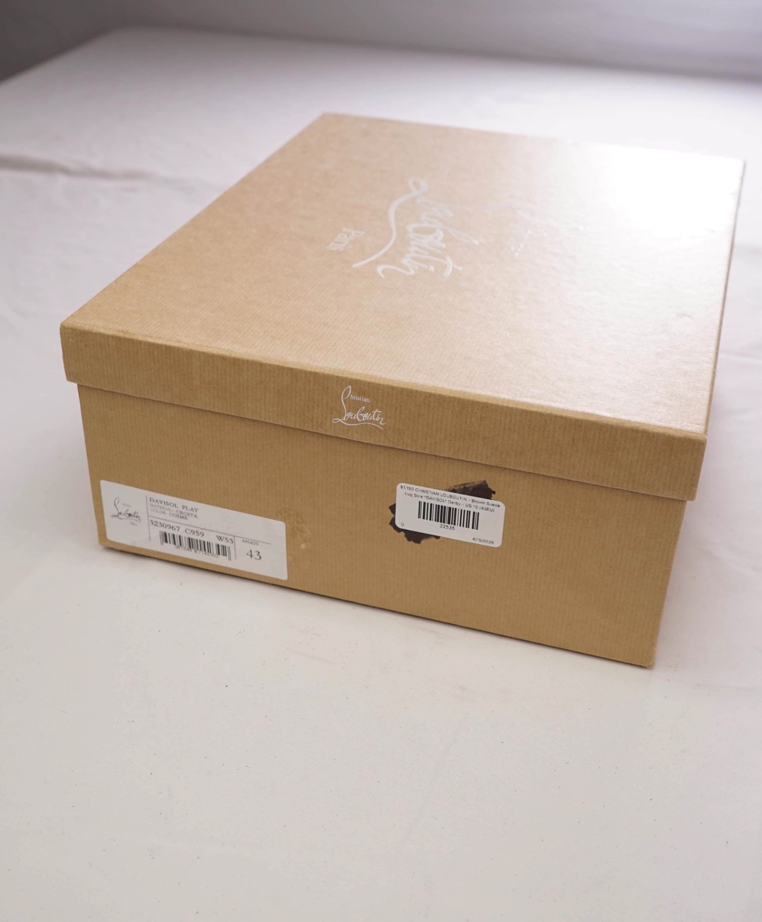 $1,190 LOUBOUTIN - Brown Suede Lug Sole *DAVISOL* Derby - US 10 (43EU)